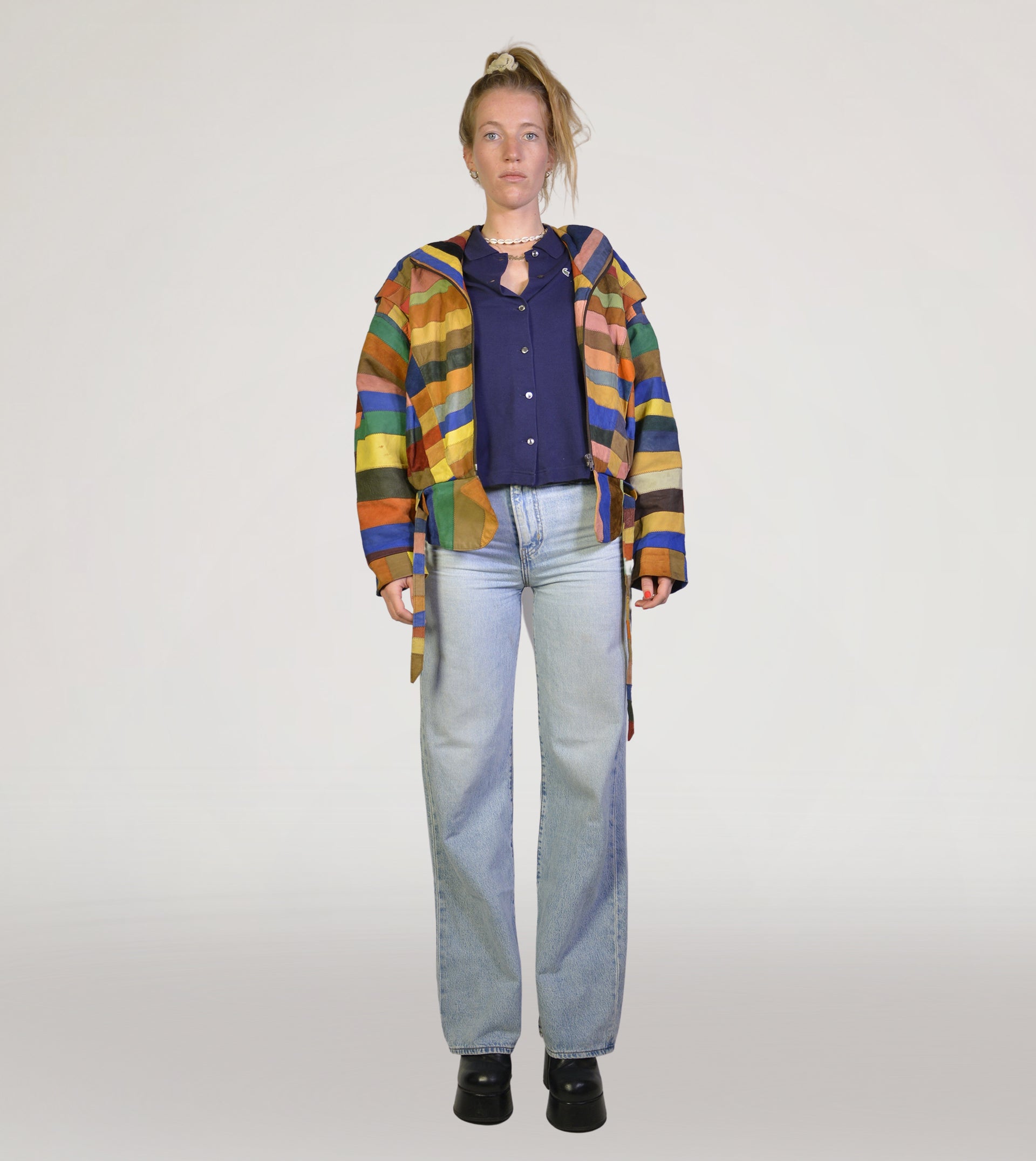 Patchwork leather jacket - PICKNWEIGHT - VINTAGE KILO STORE