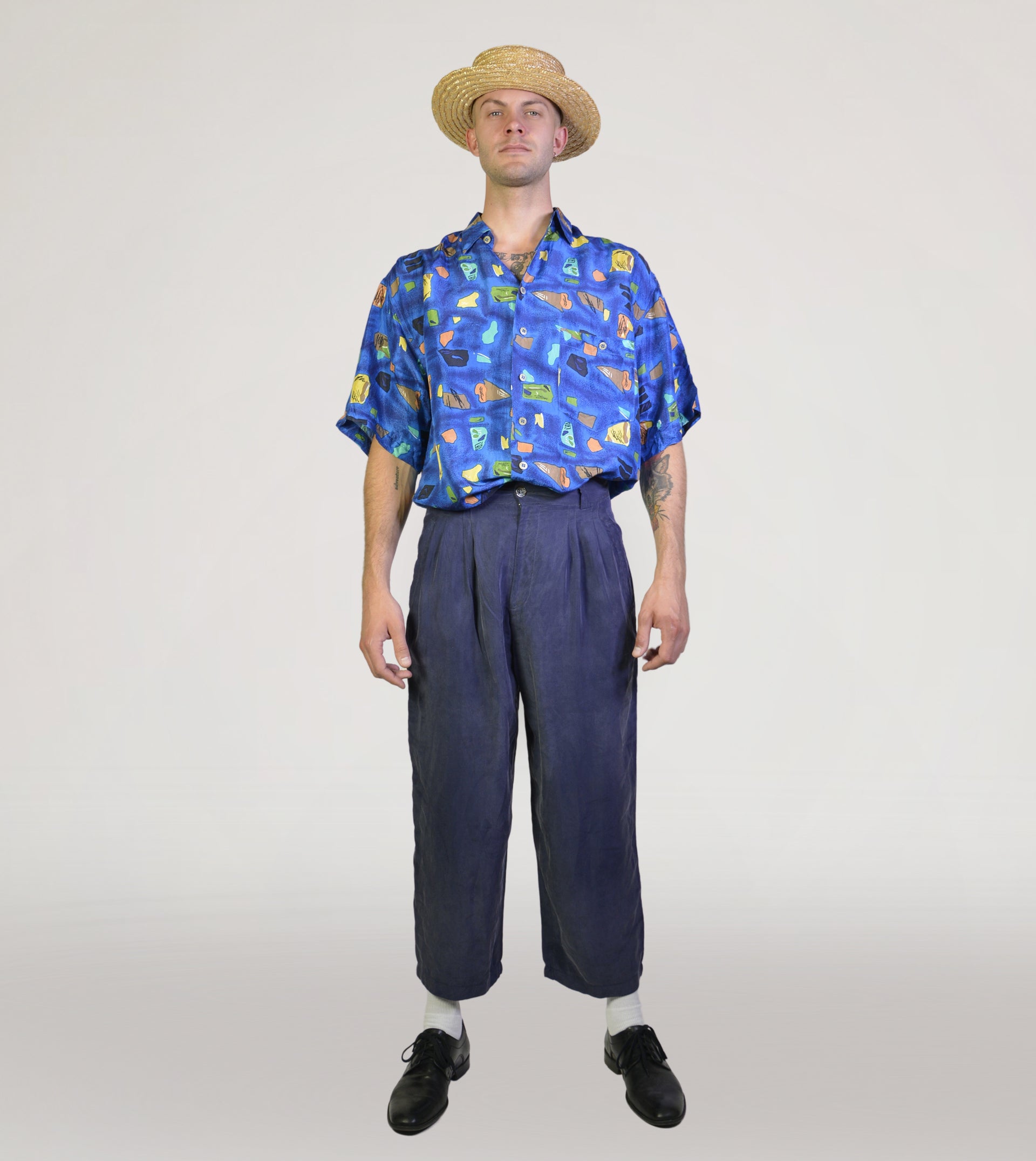 80s printed silk shirt - PICKNWEIGHT - VINTAGE KILO STORE