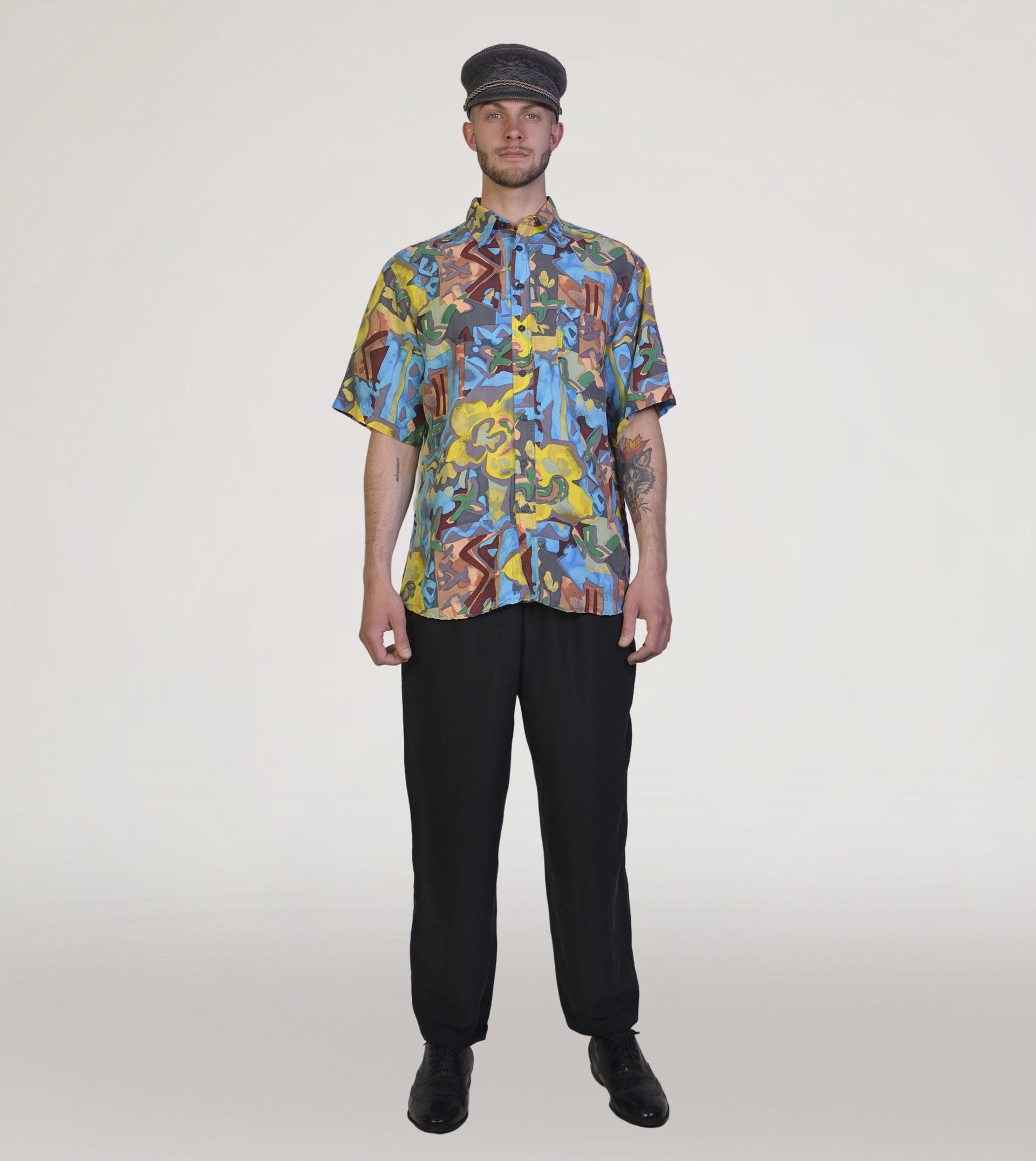 80s printed silk shirt - PICKNWEIGHT - VINTAGE KILO STORE