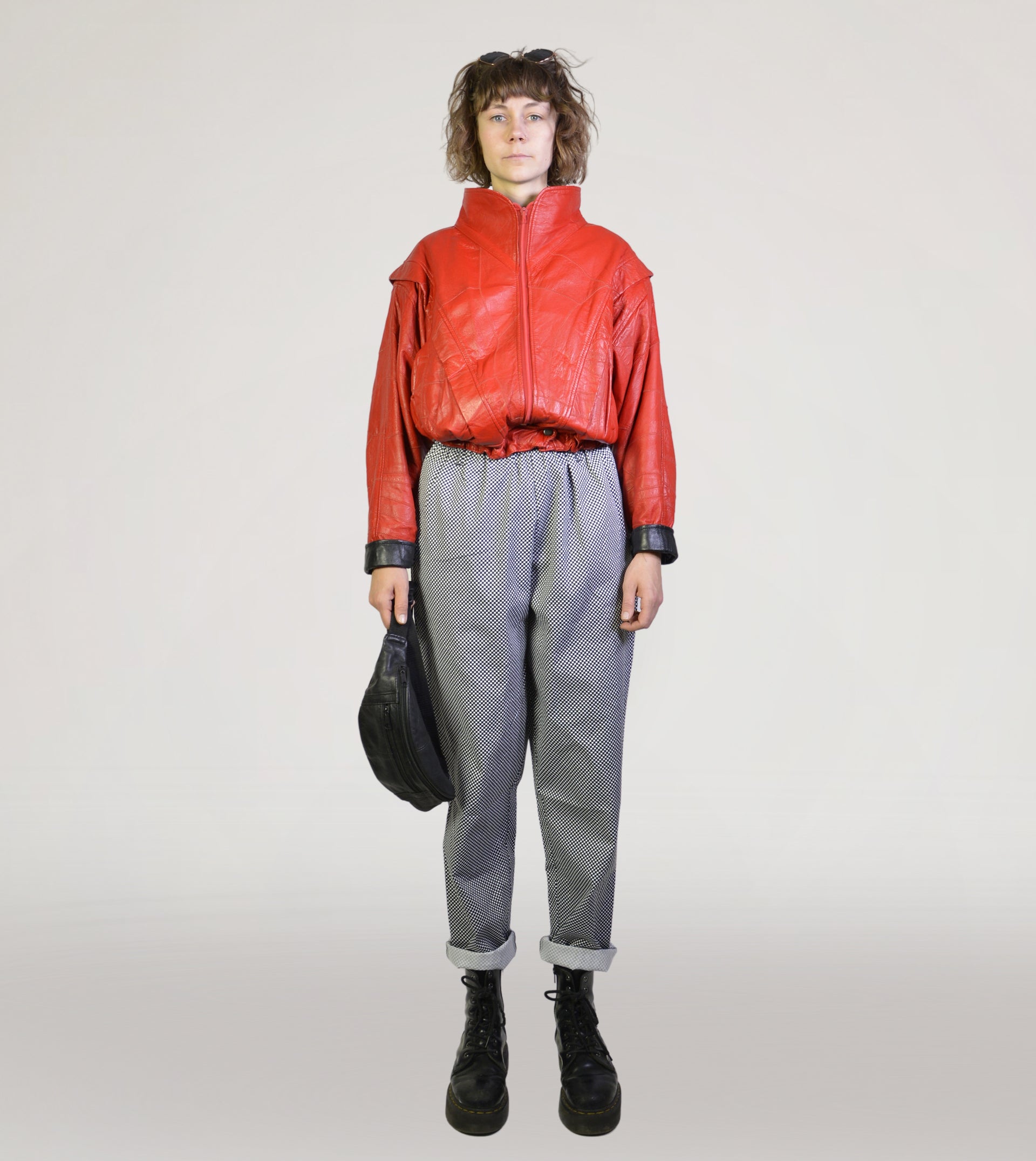 Red 80s leatherjacket - PICKNWEIGHT - VINTAGE KILO STORE