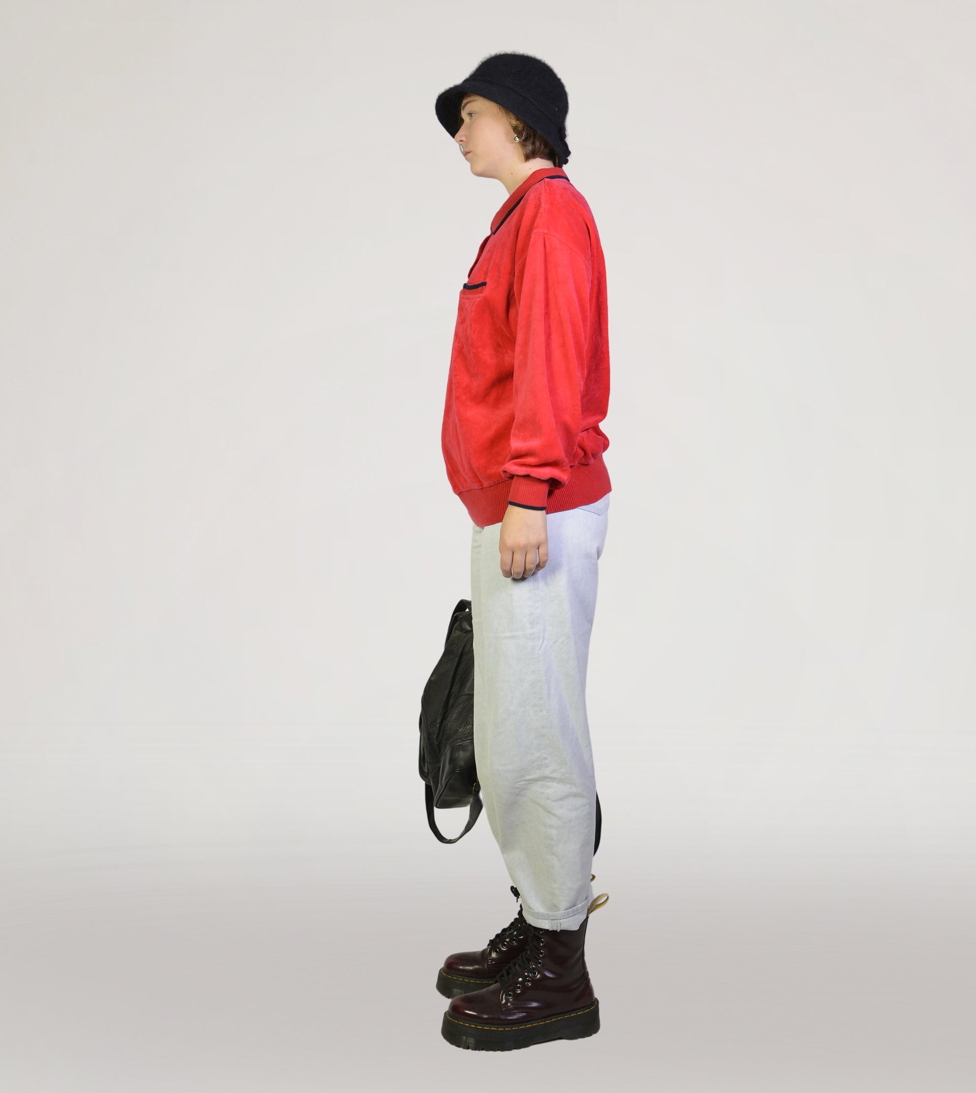 Red velvet sweater - PICKNWEIGHT - VINTAGE KILO STORE