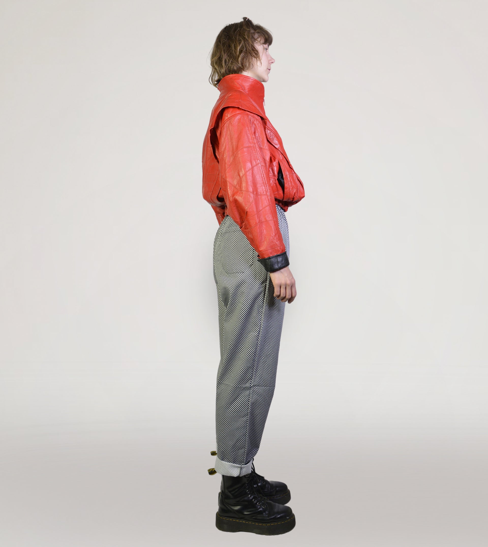 Red 80s leatherjacket - PICKNWEIGHT - VINTAGE KILO STORE