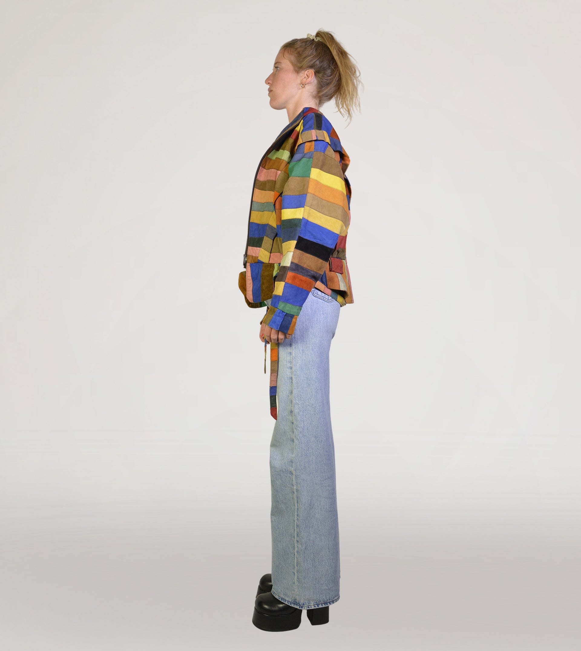 Patchwork leather jacket - PICKNWEIGHT - VINTAGE KILO STORE