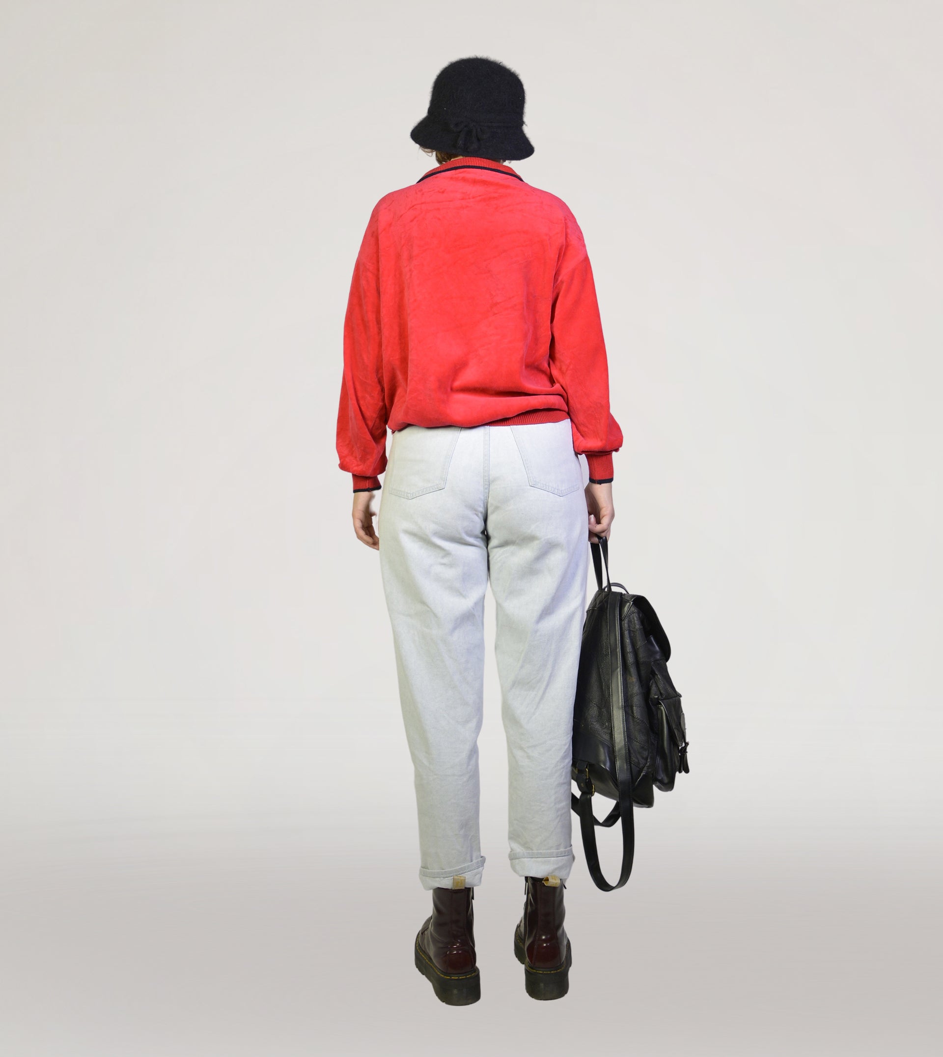 Red velvet sweater - PICKNWEIGHT - VINTAGE KILO STORE