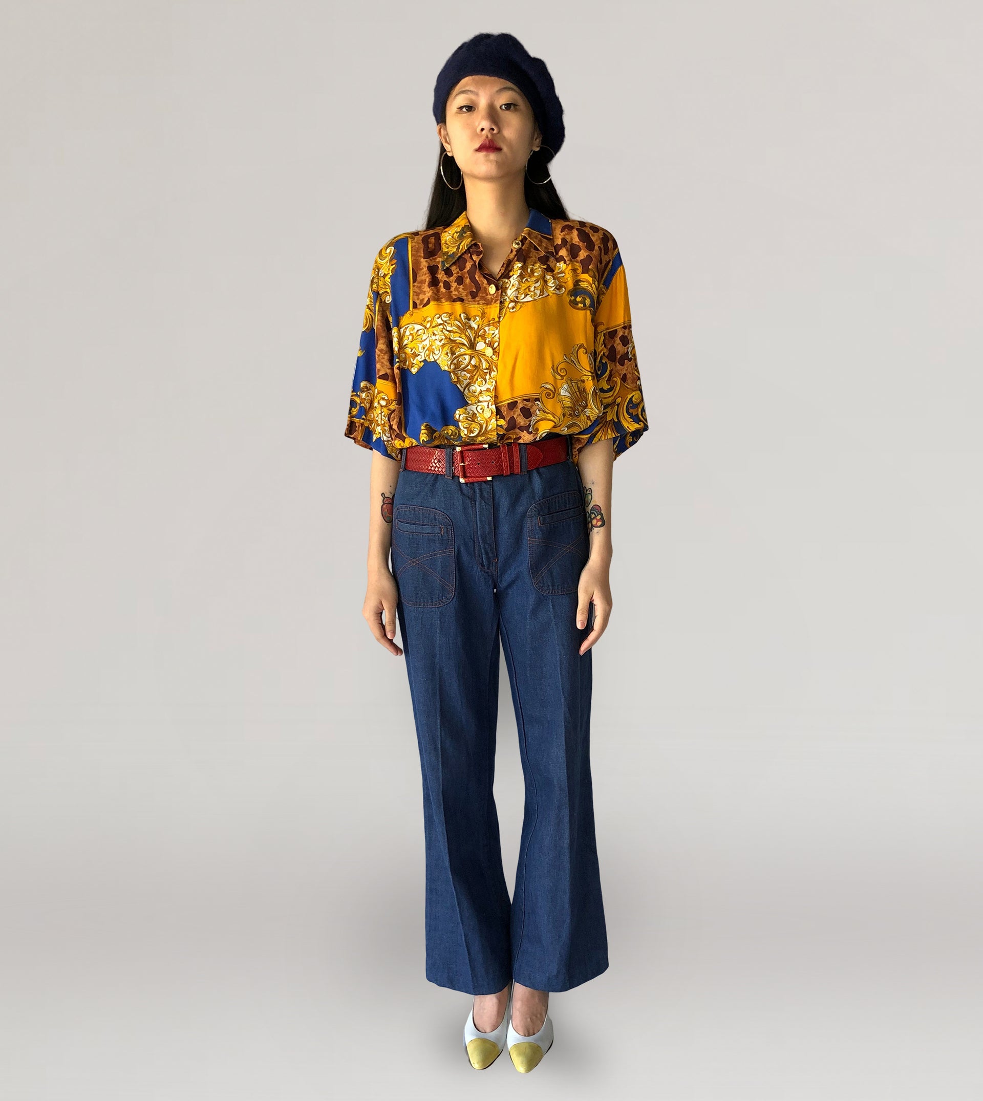 Baroque print blouse - PICKNWEIGHT - VINTAGE KILO STORE