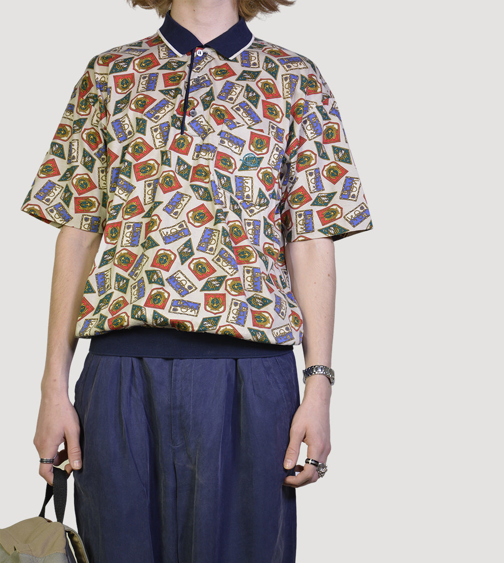80s print polo - PICKNWEIGHT - VINTAGE KILO STORE