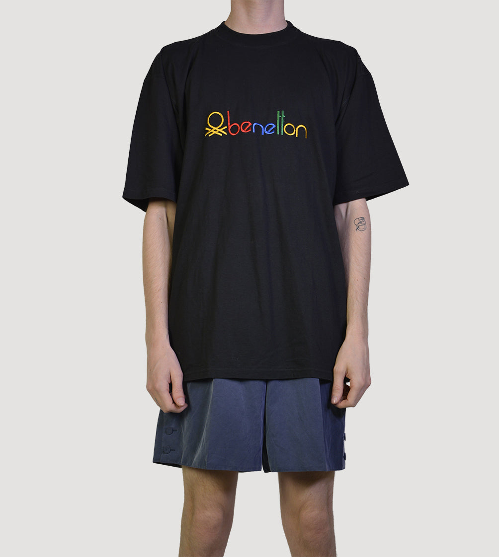 Black benetton tee - PICKNWEIGHT - VINTAGE KILO STORE