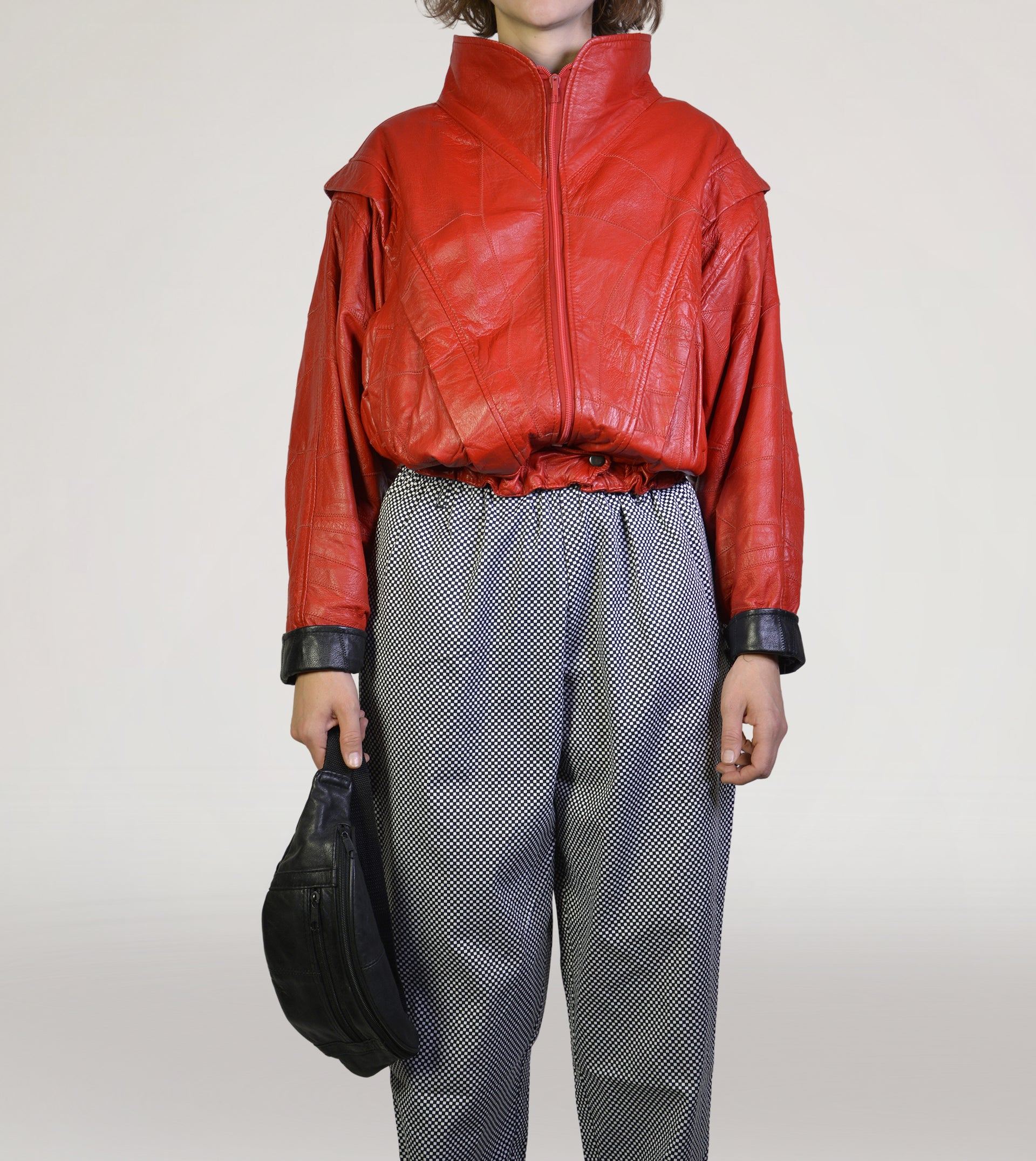 Red 80s leatherjacket - PICKNWEIGHT - VINTAGE KILO STORE