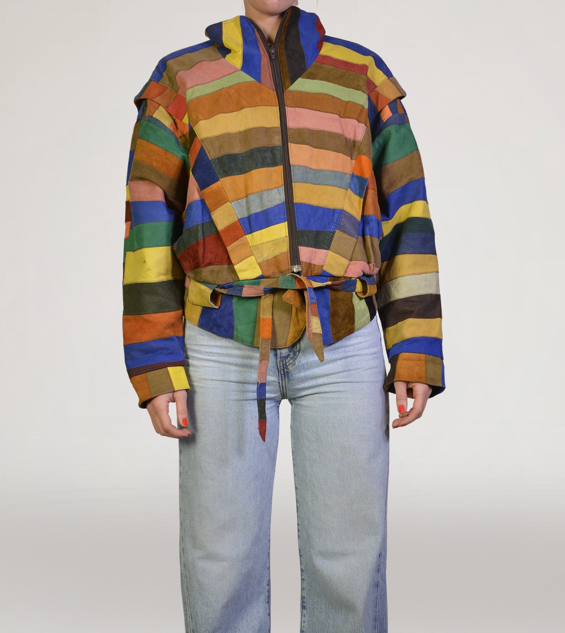 Patchwork leather jacket - PICKNWEIGHT - VINTAGE KILO STORE