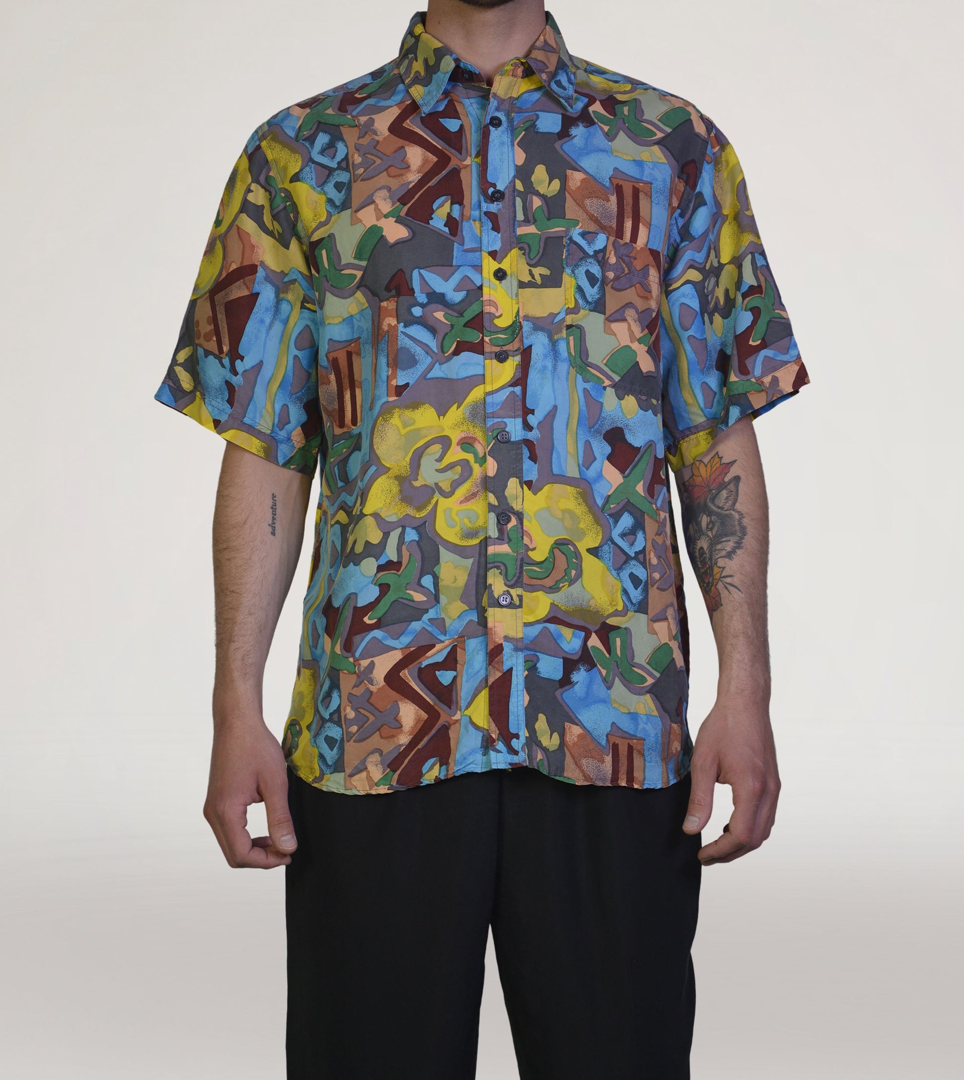 80s printed silk shirt - PICKNWEIGHT - VINTAGE KILO STORE
