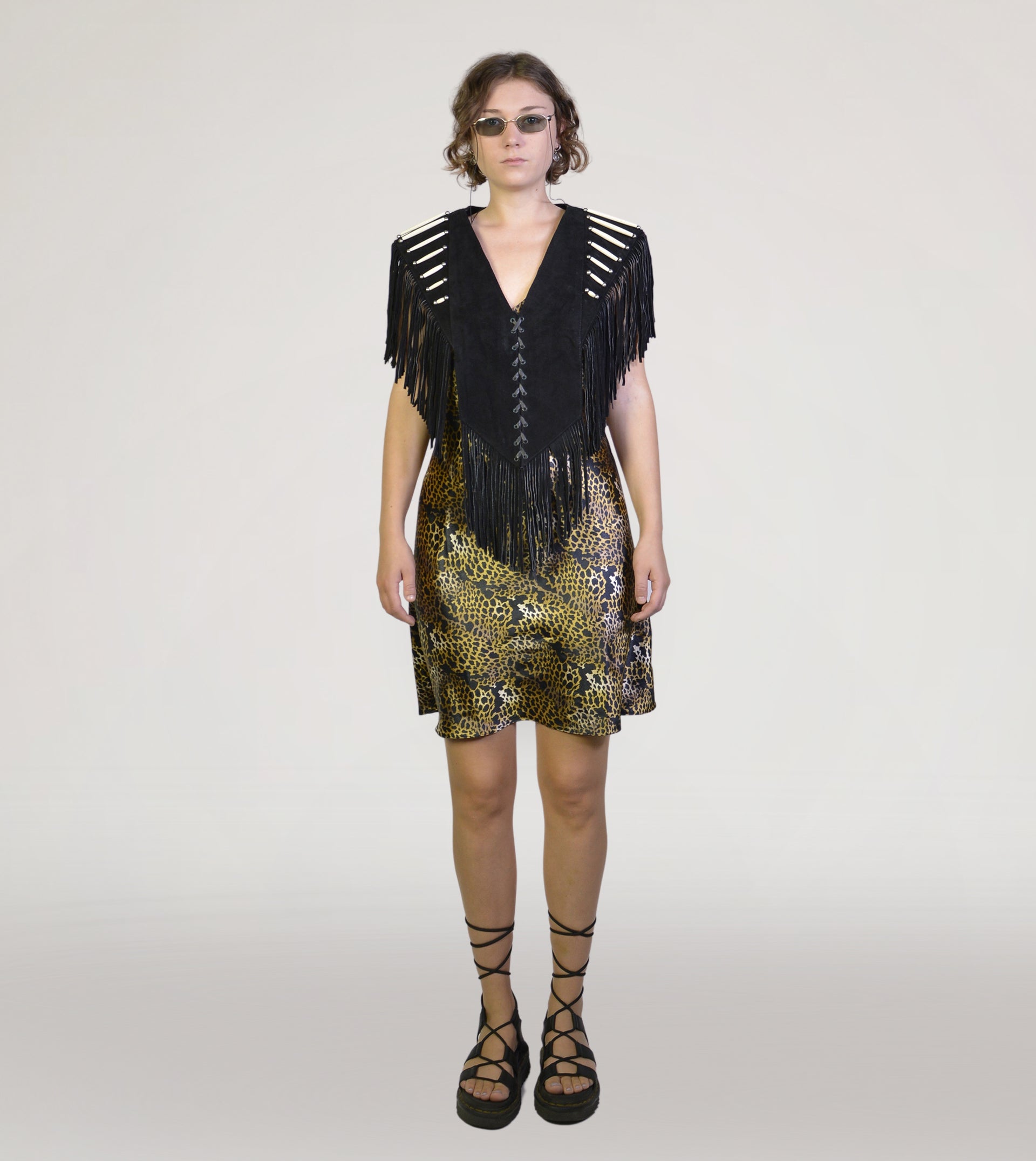 Leather fringe vest - PICKNWEIGHT - VINTAGE KILO STORE