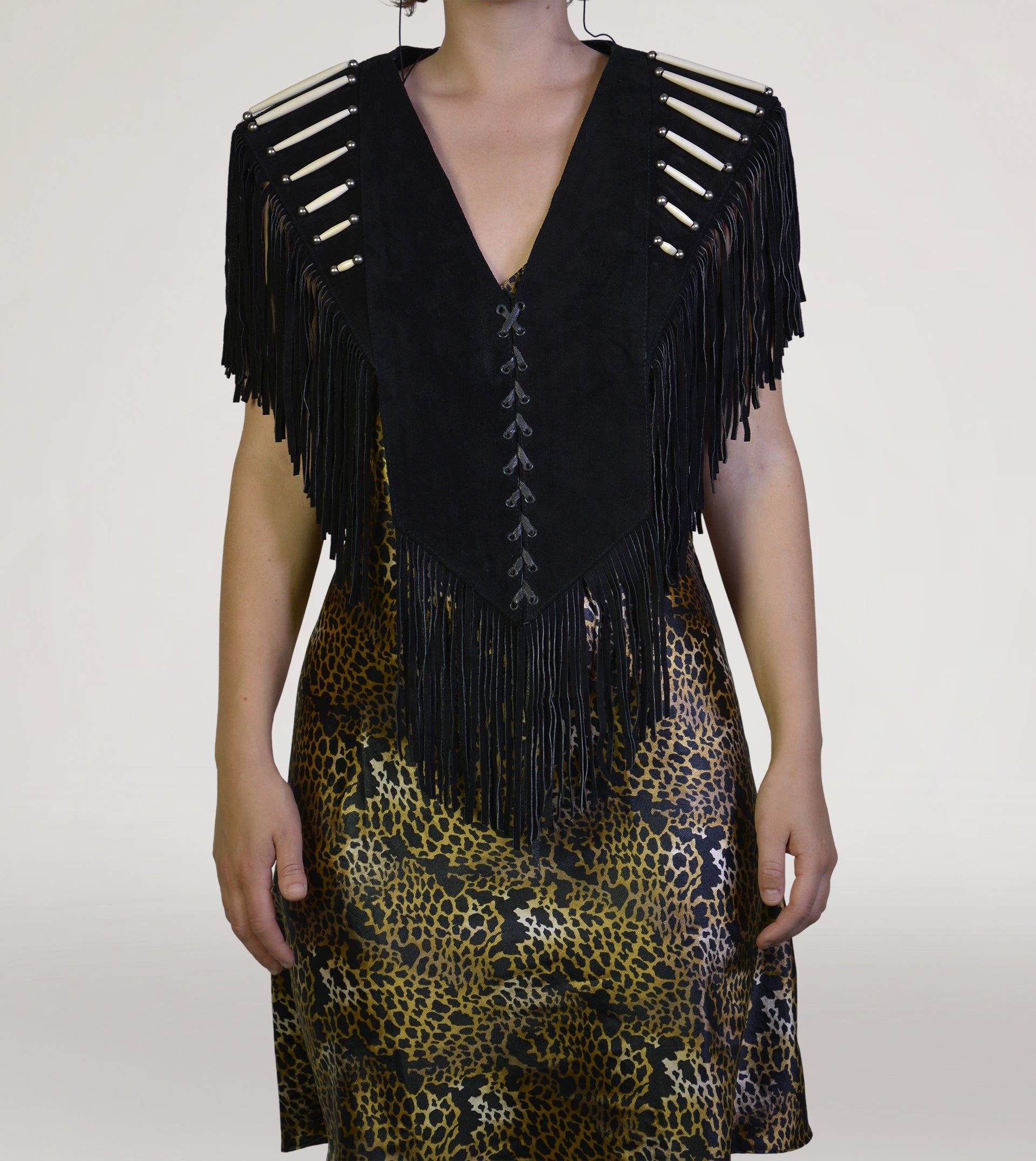 Leather fringe vest - PICKNWEIGHT - VINTAGE KILO STORE