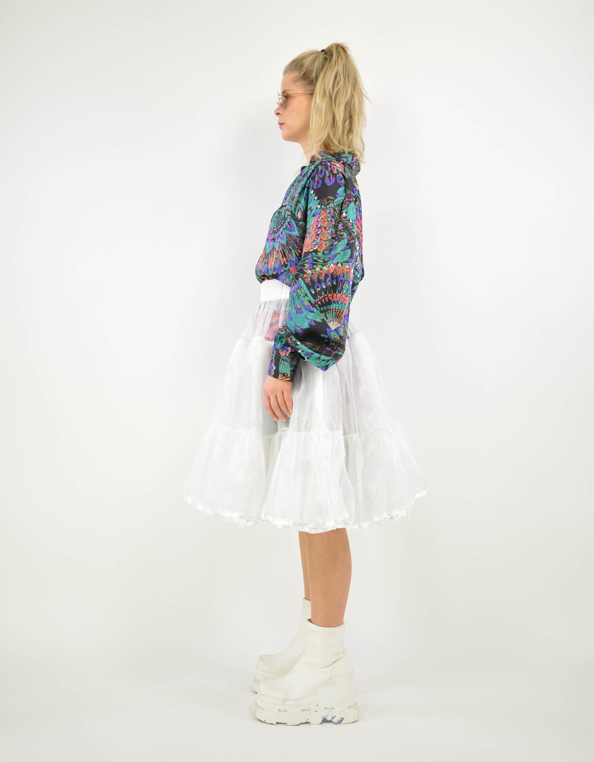 80s printed silk blouse - PICKNWEIGHT - VINTAGE KILO STORE