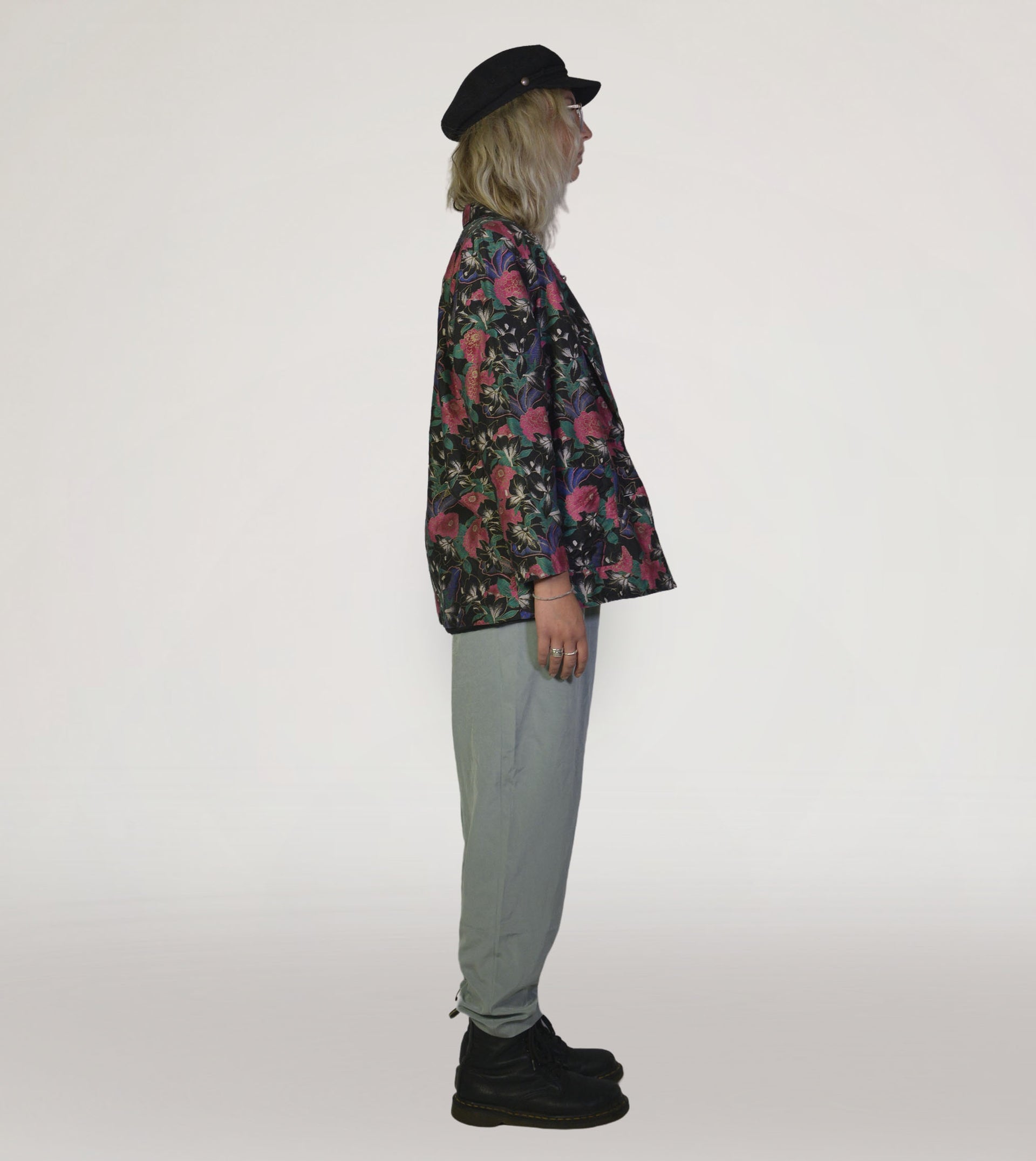 Flower silk suit jacket - PICKNWEIGHT - VINTAGE KILO STORE