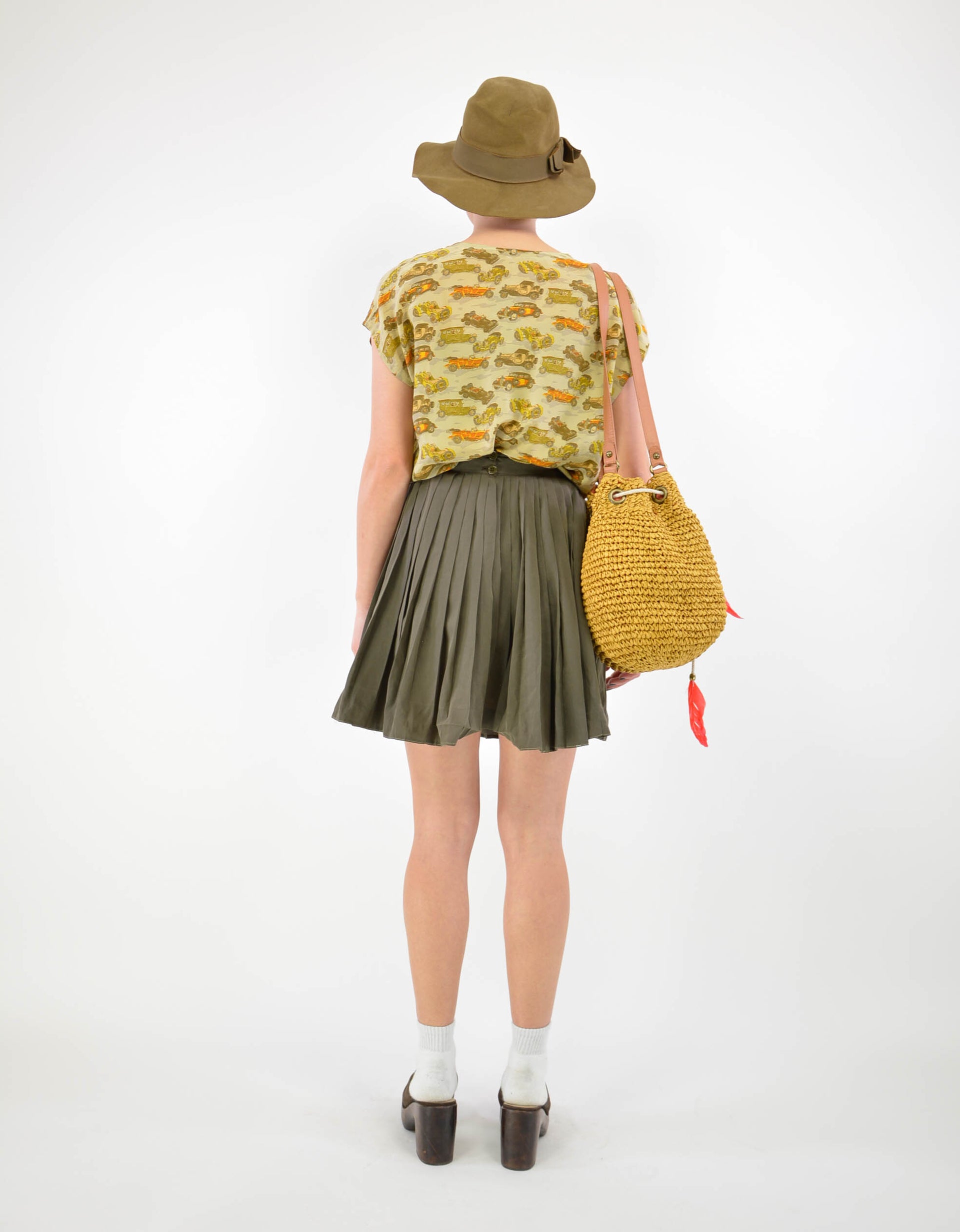 Old car silk blouse - PICKNWEIGHT - VINTAGE KILO STORE