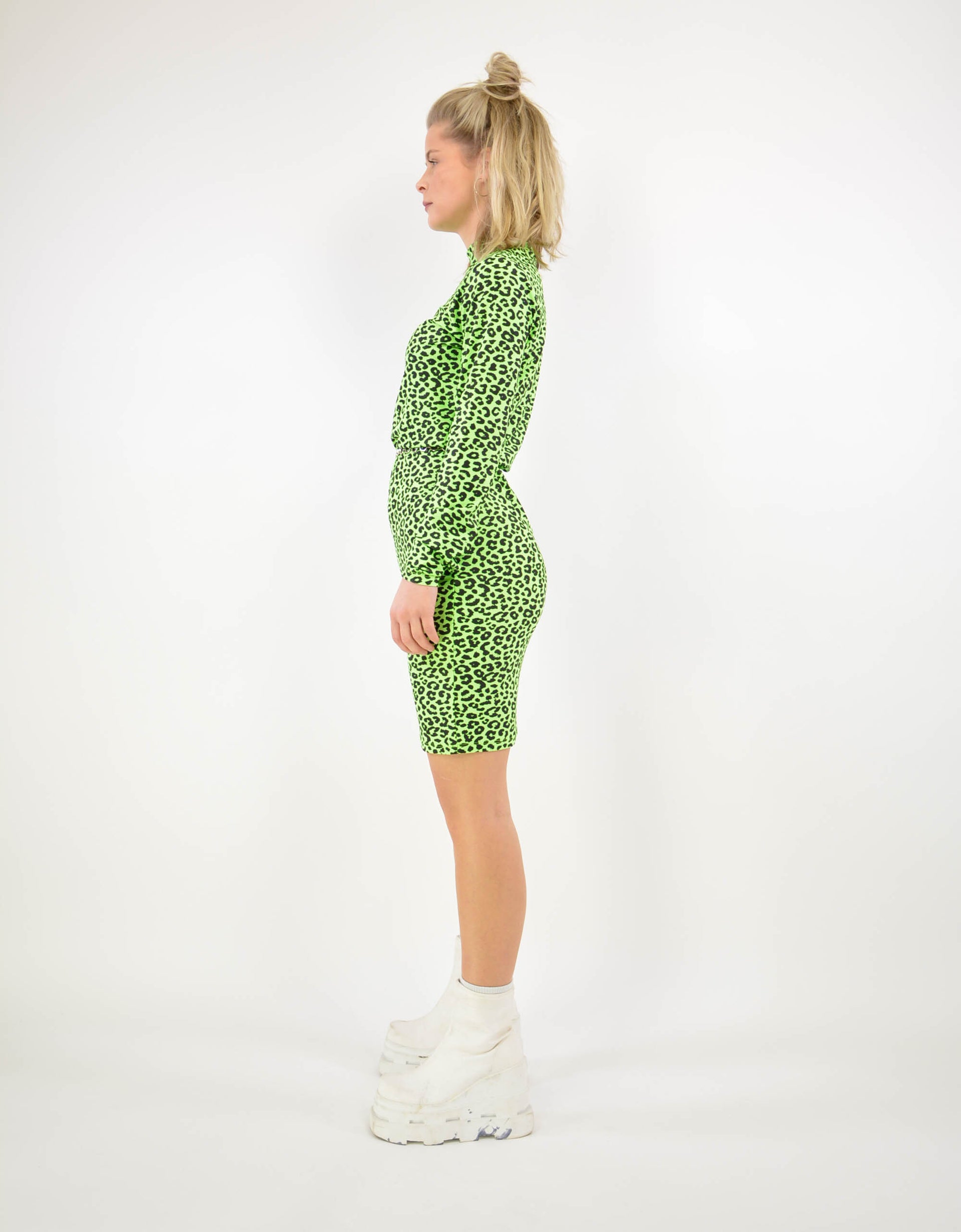 Green leopard dress - PICKNWEIGHT - VINTAGE KILO STORE