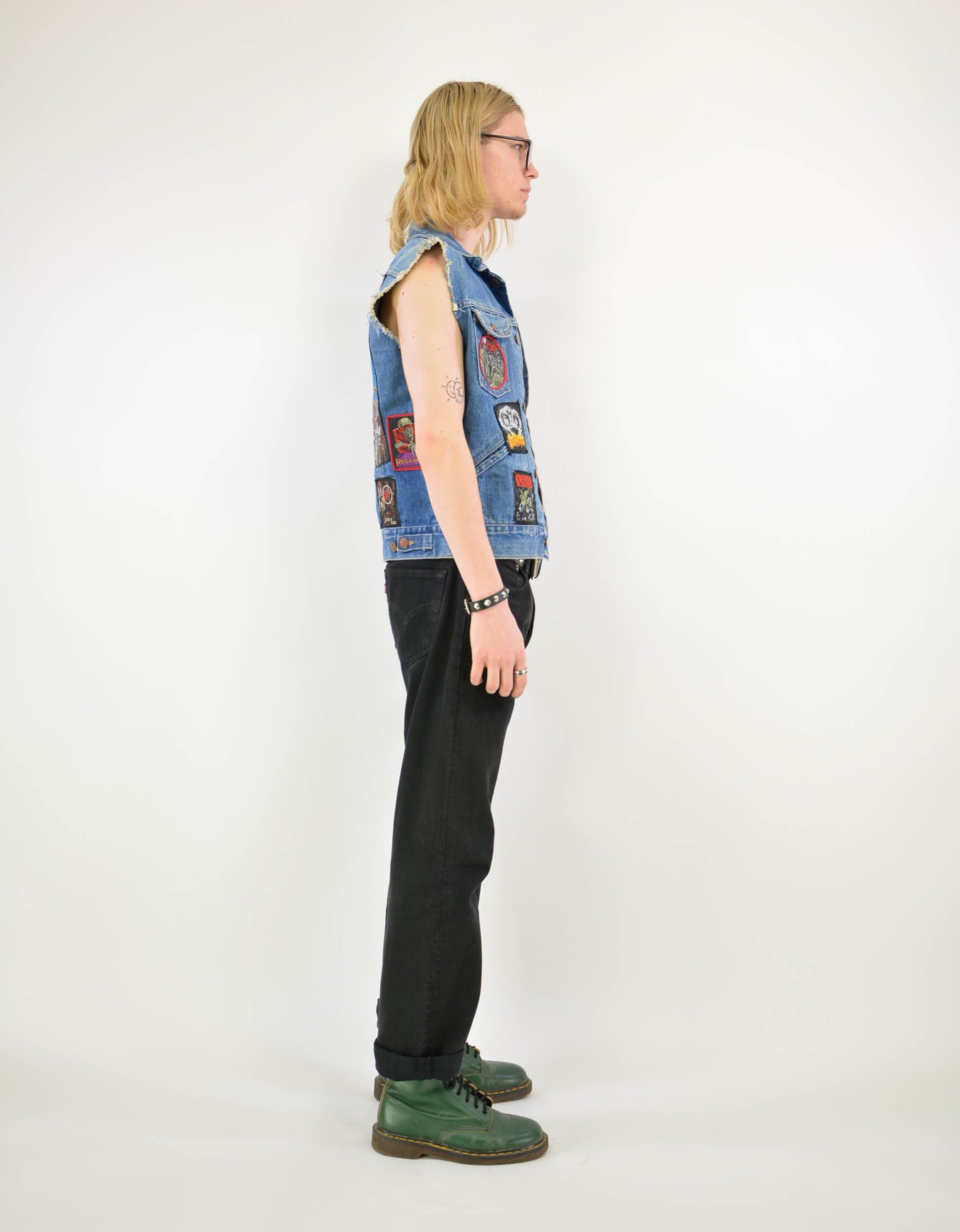 Biker vest with patches - PICKNWEIGHT - VINTAGE KILO STORE