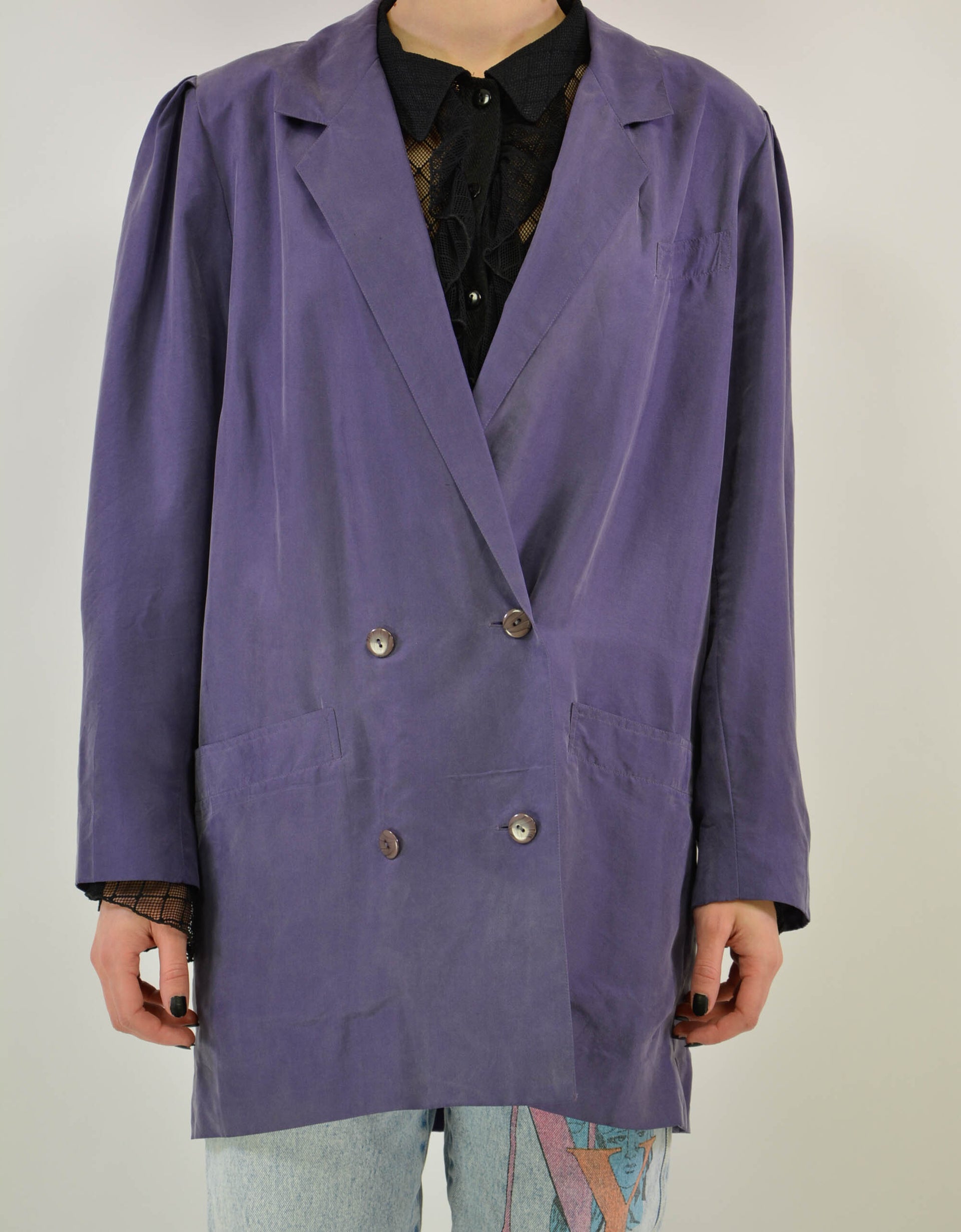Purple silk blazer - PICKNWEIGHT - VINTAGE KILO STORE