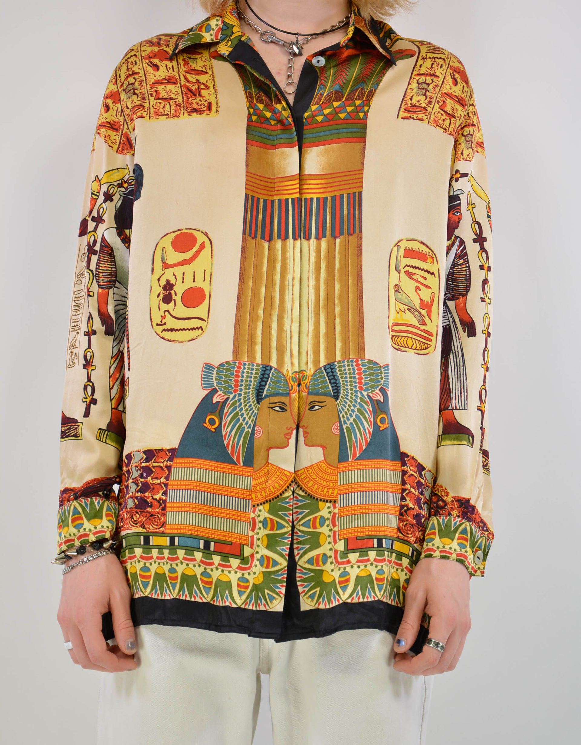 Egypt print blouse - PICKNWEIGHT - VINTAGE KILO STORE