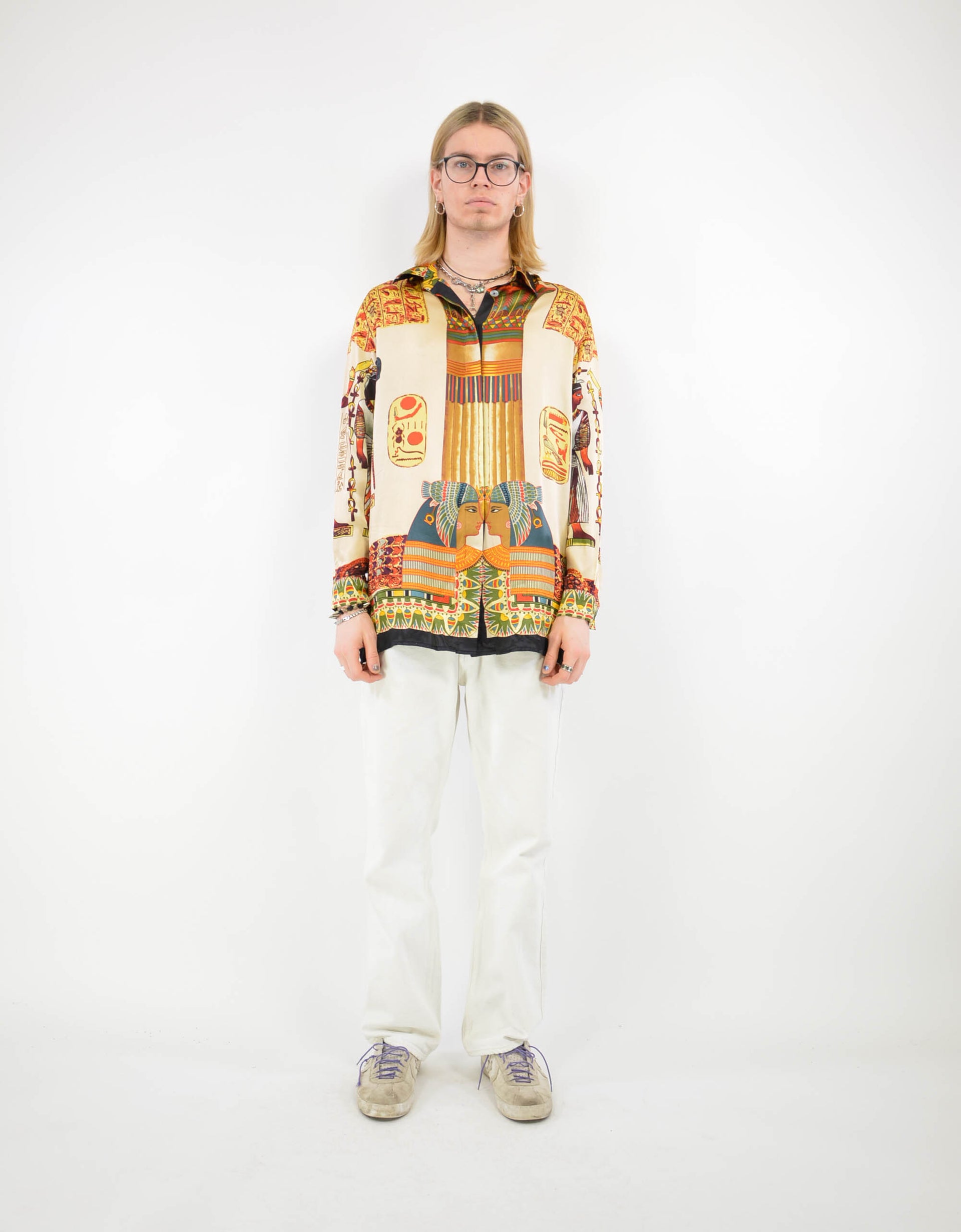 Egypt print blouse - PICKNWEIGHT - VINTAGE KILO STORE