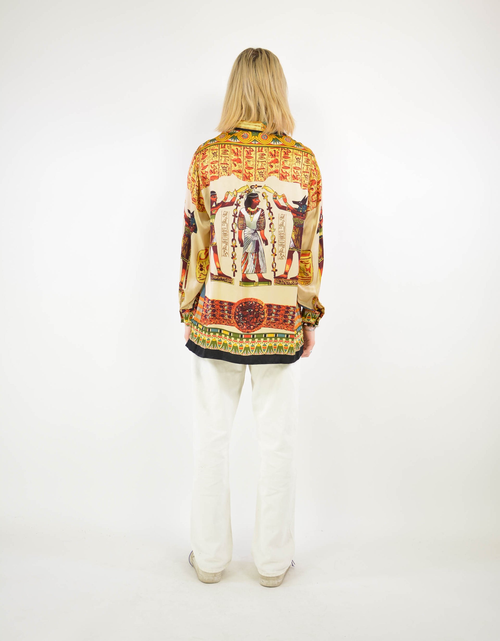 Egypt print blouse - PICKNWEIGHT - VINTAGE KILO STORE