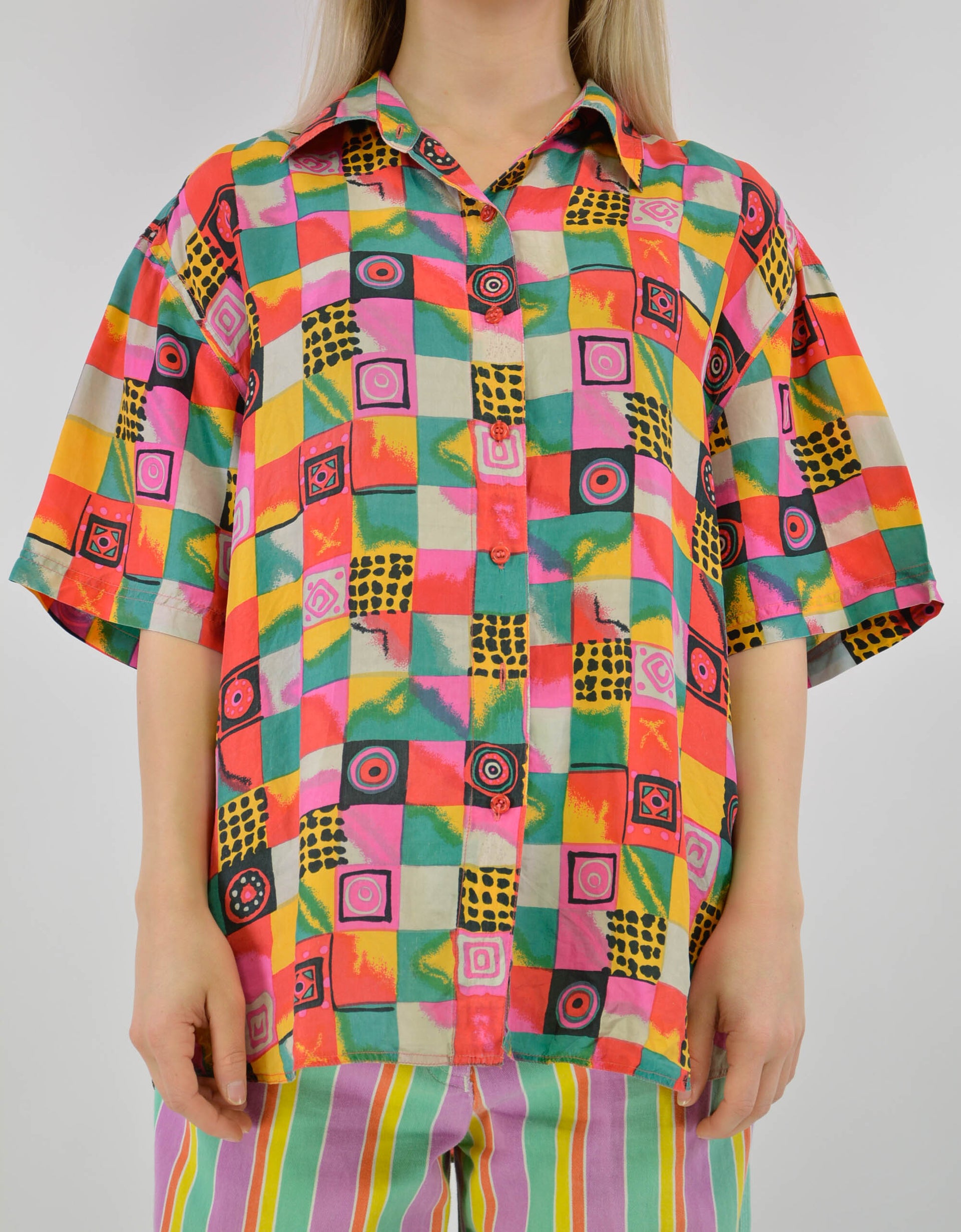 80s print blouse - PICKNWEIGHT - VINTAGE KILO STORE