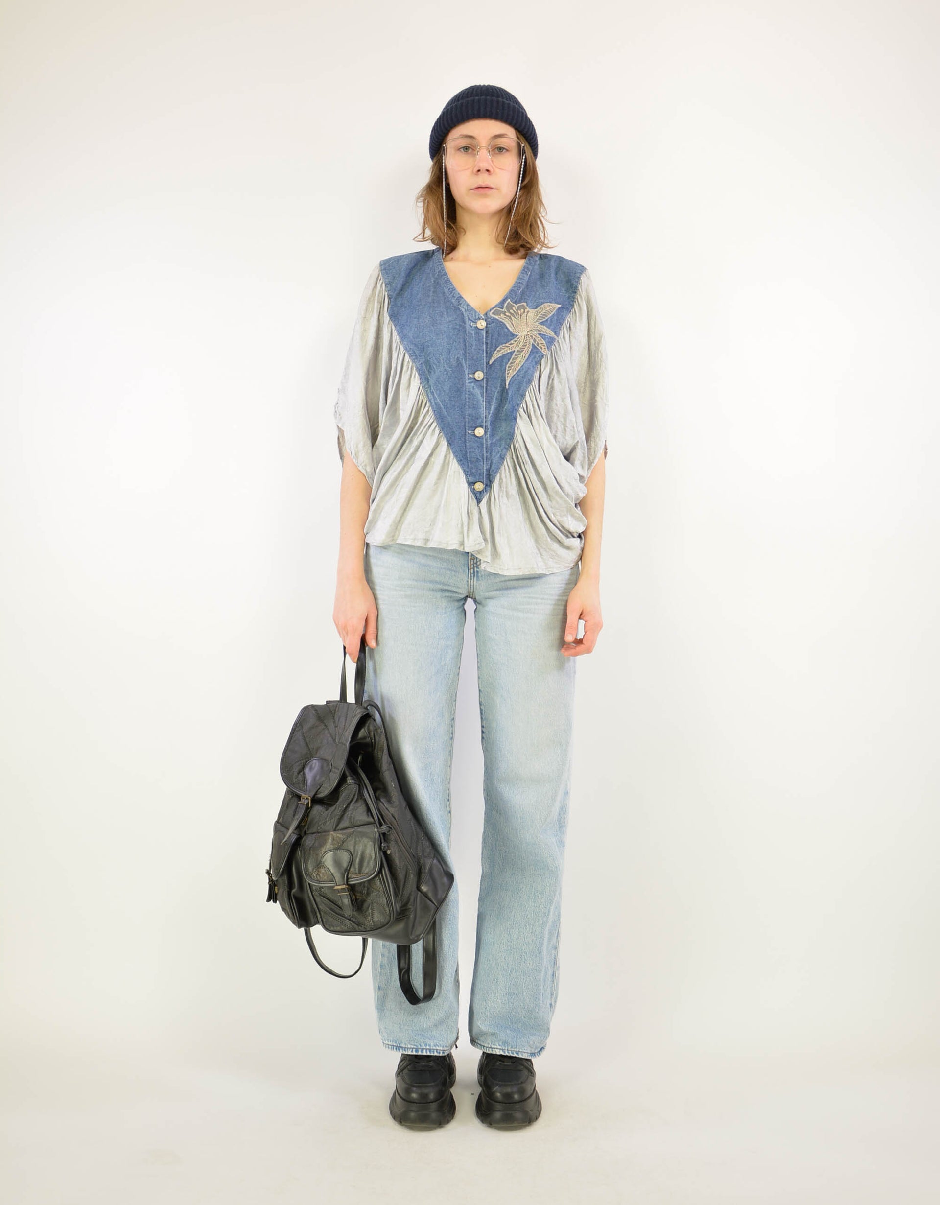 80s denim blouse - PICKNWEIGHT - VINTAGE KILO STORE