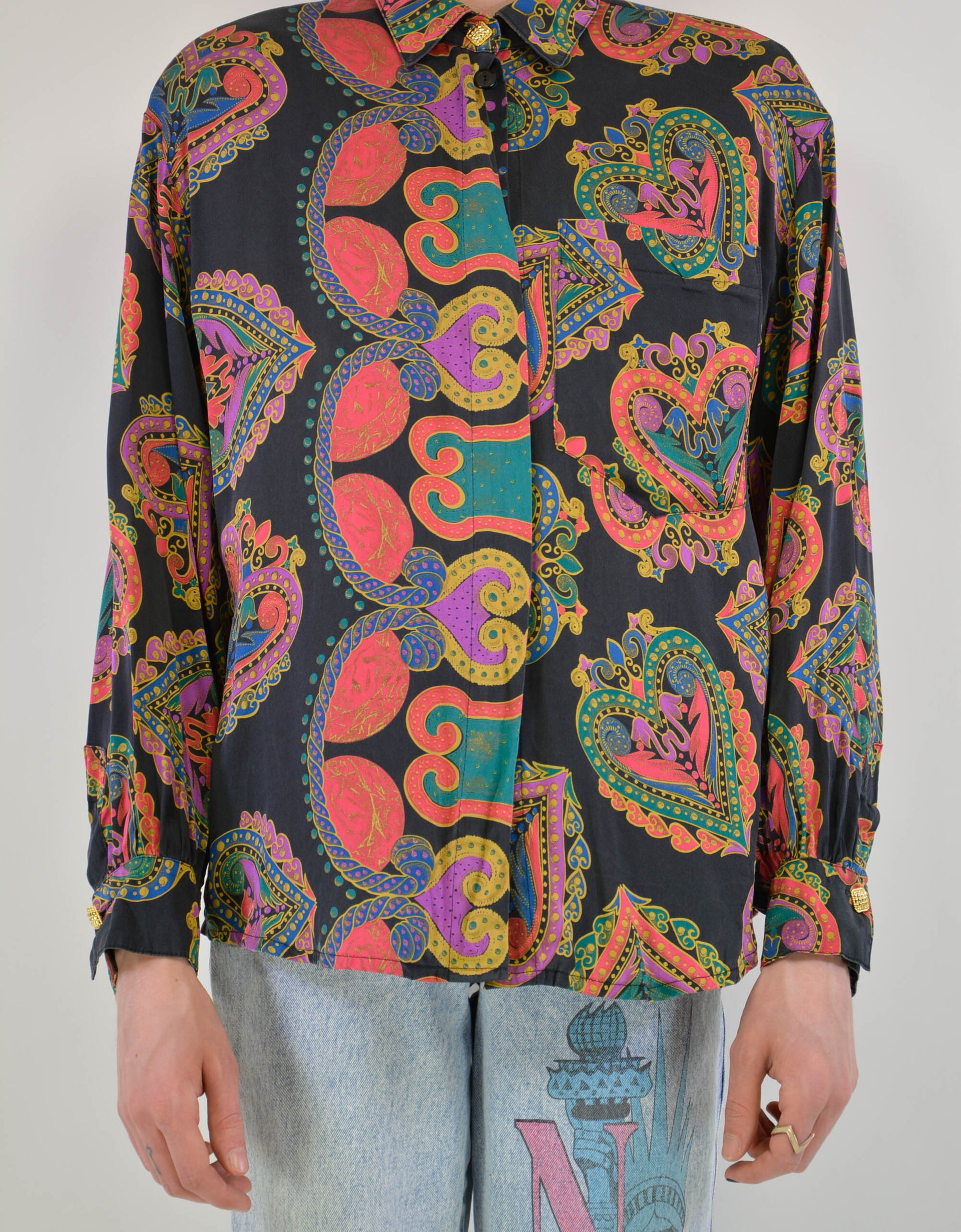 Baroque print blouse - PICKNWEIGHT - VINTAGE KILO STORE