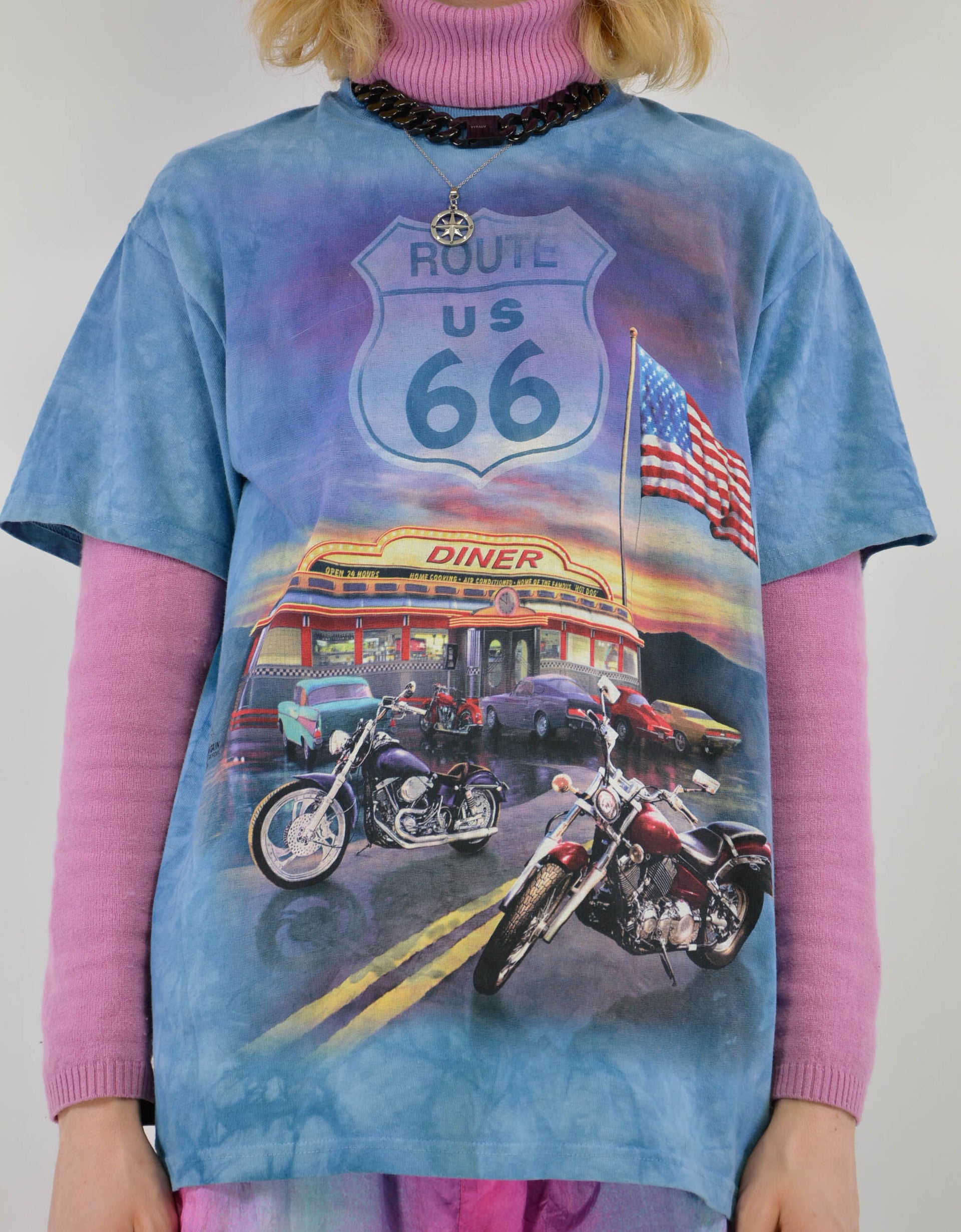 Route 66 batik tee - PICKNWEIGHT - VINTAGE KILO STORE