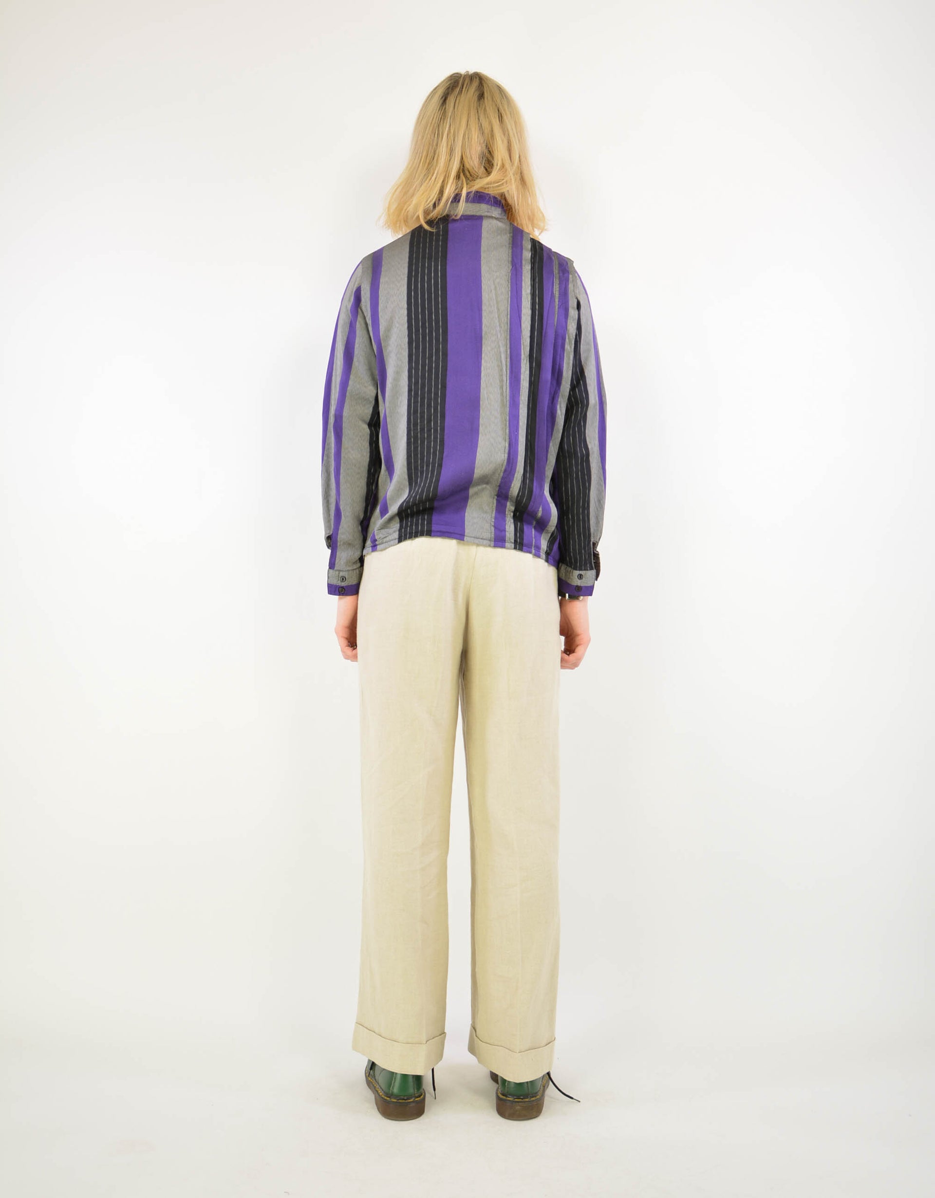 Silk stripe blouse - PICKNWEIGHT - VINTAGE KILO STORE