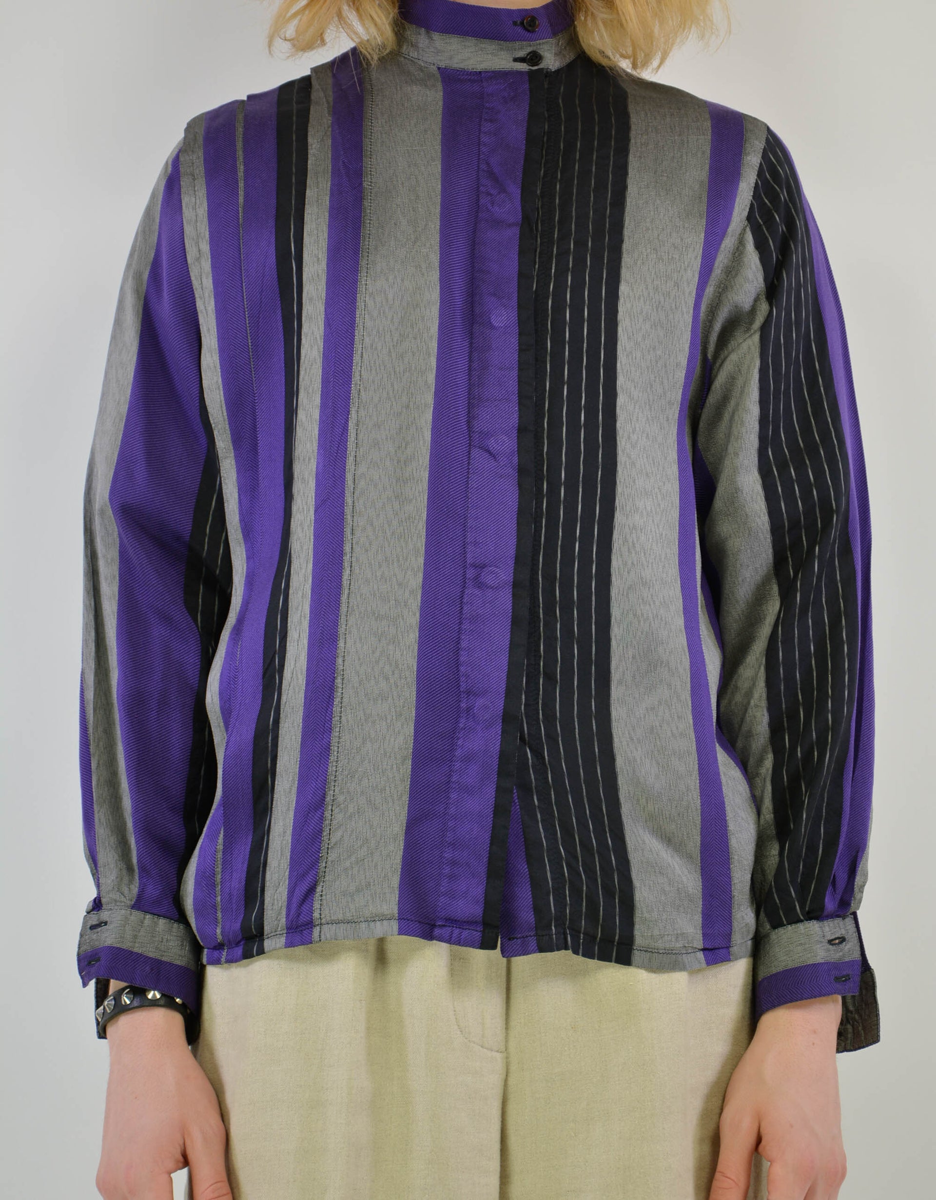 Silk stripe blouse - PICKNWEIGHT - VINTAGE KILO STORE