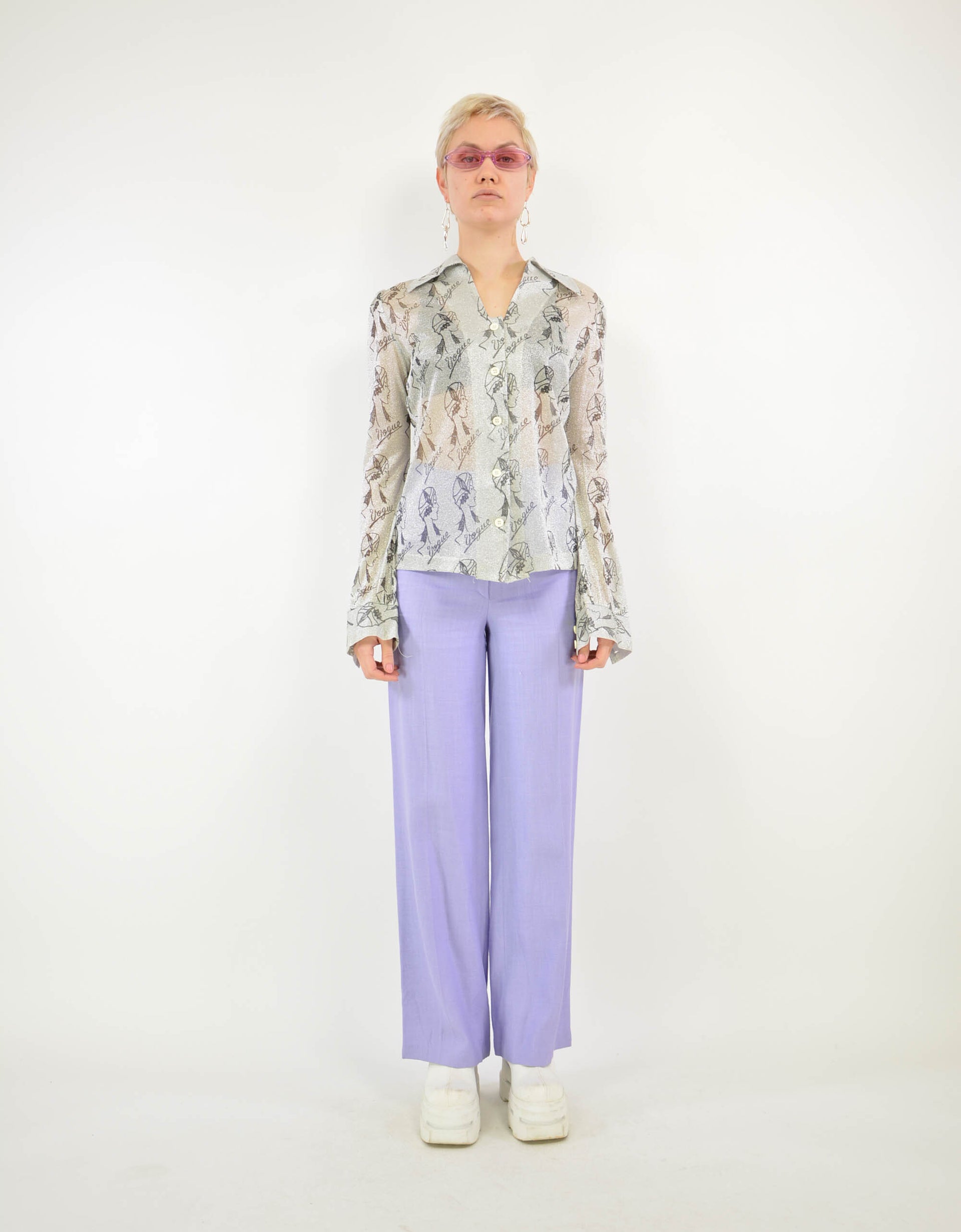 Lurex print blouse - PICKNWEIGHT - VINTAGE KILO STORE