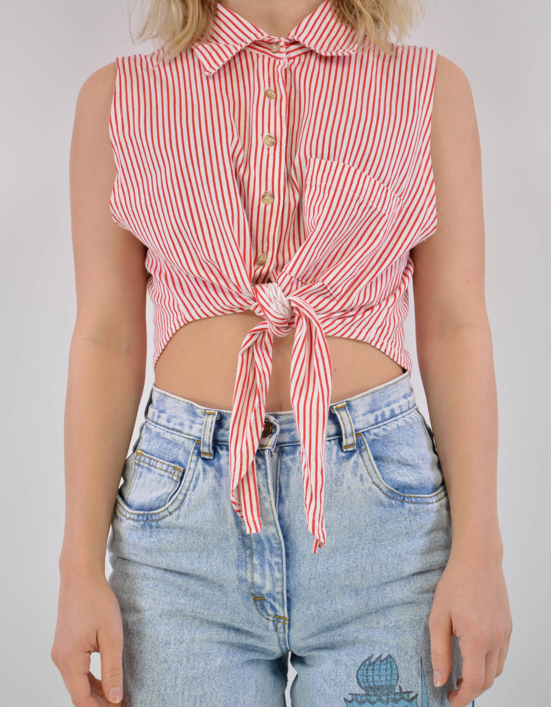 80s cropped shirt - PICKNWEIGHT - VINTAGE KILO STORE