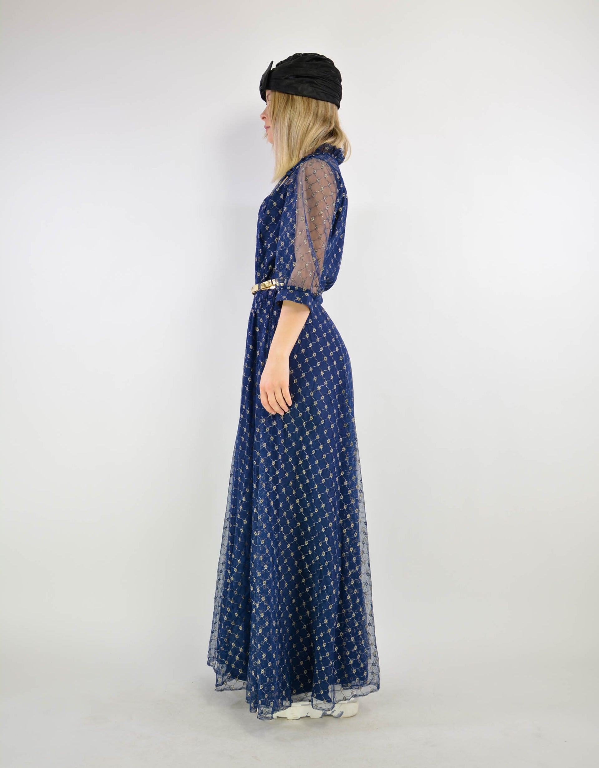 Blue metallic dress - PICKNWEIGHT - VINTAGE KILO STORE