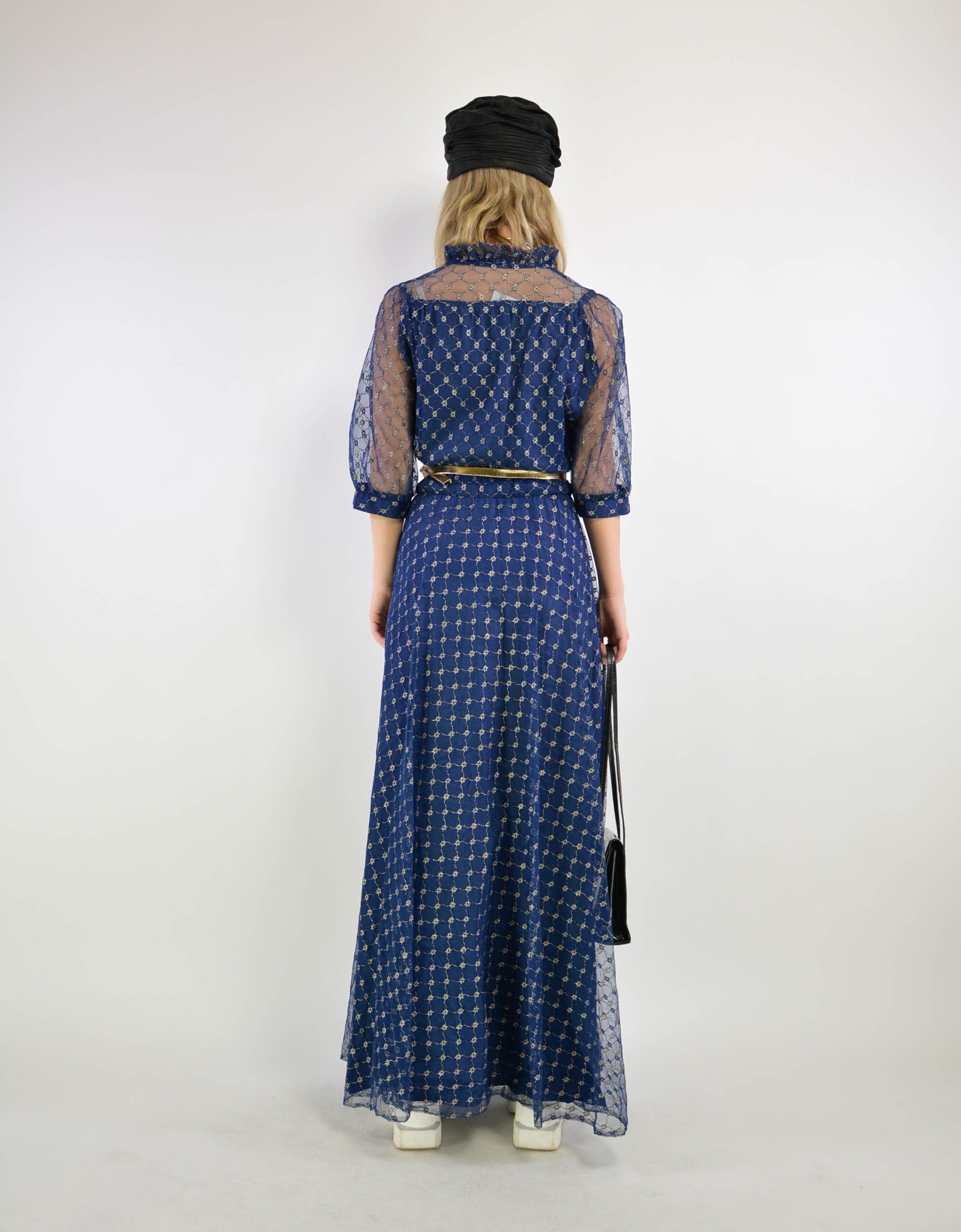 Blue metallic dress - PICKNWEIGHT - VINTAGE KILO STORE