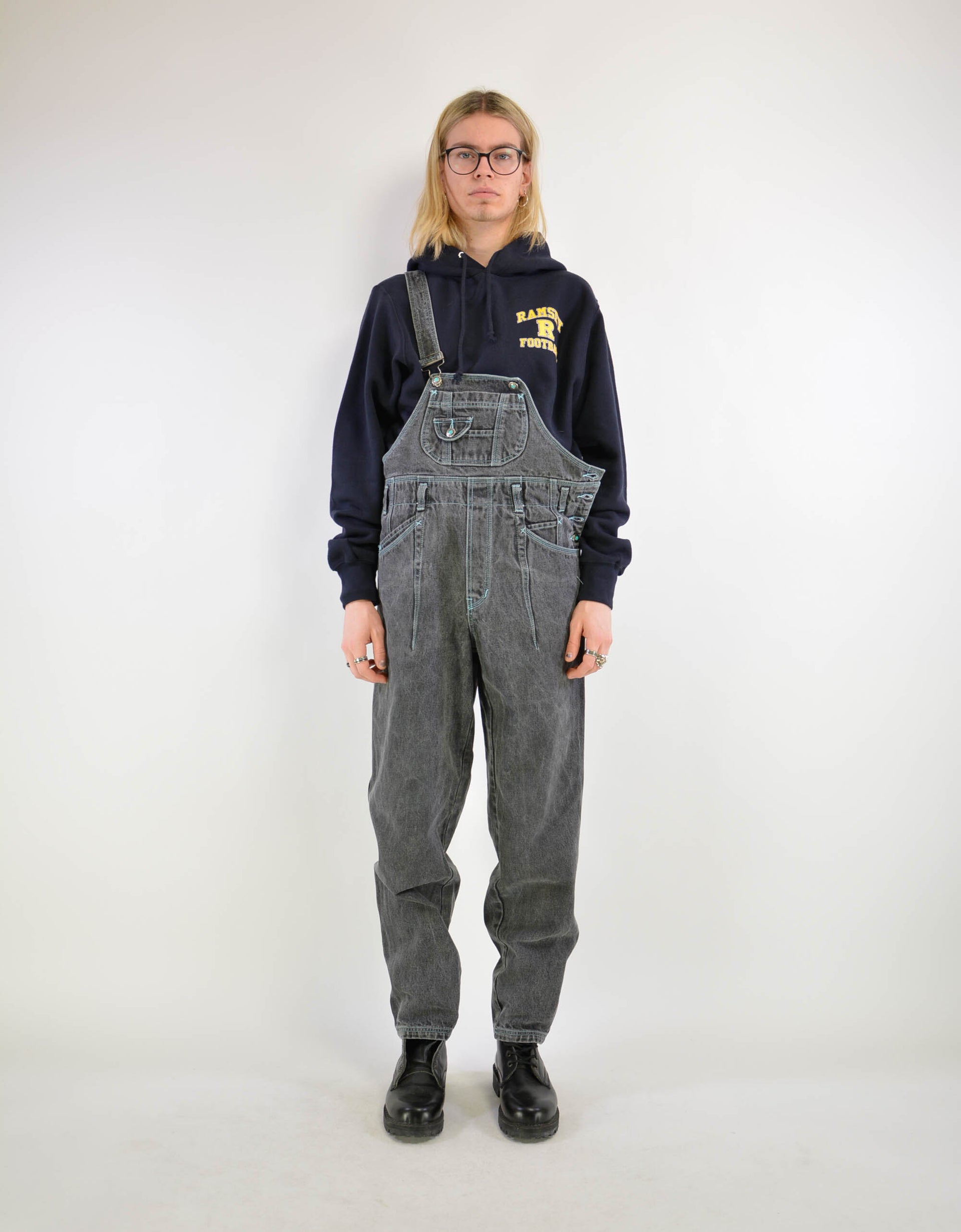 Dark denim dungaree - PICKNWEIGHT - VINTAGE KILO STORE