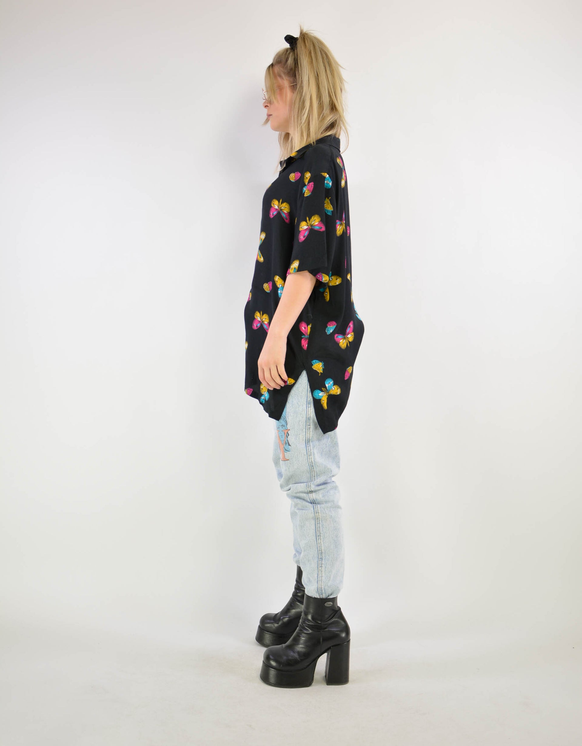 Butterfly print blouse - PICKNWEIGHT - VINTAGE KILO STORE