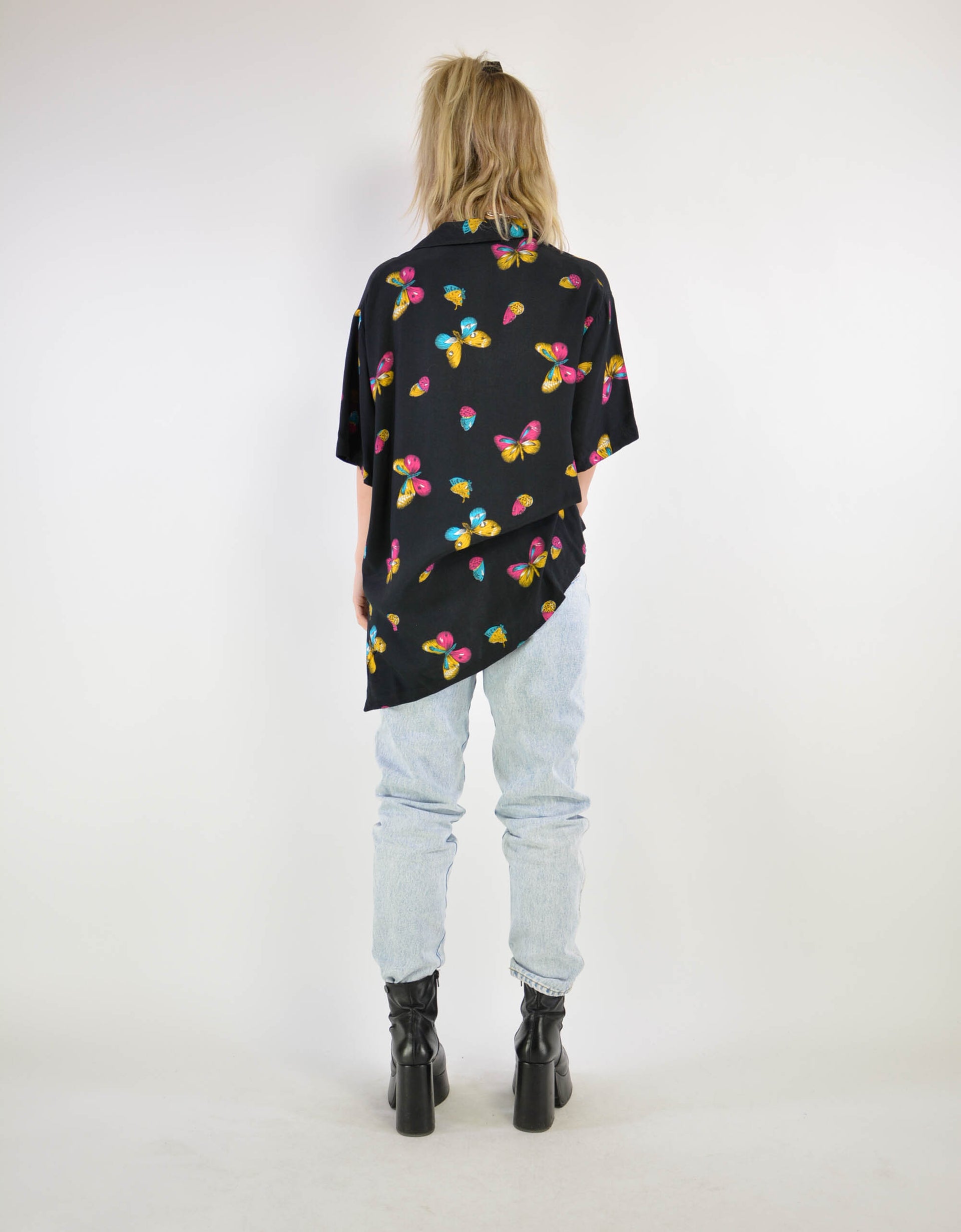 Butterfly print blouse - PICKNWEIGHT - VINTAGE KILO STORE