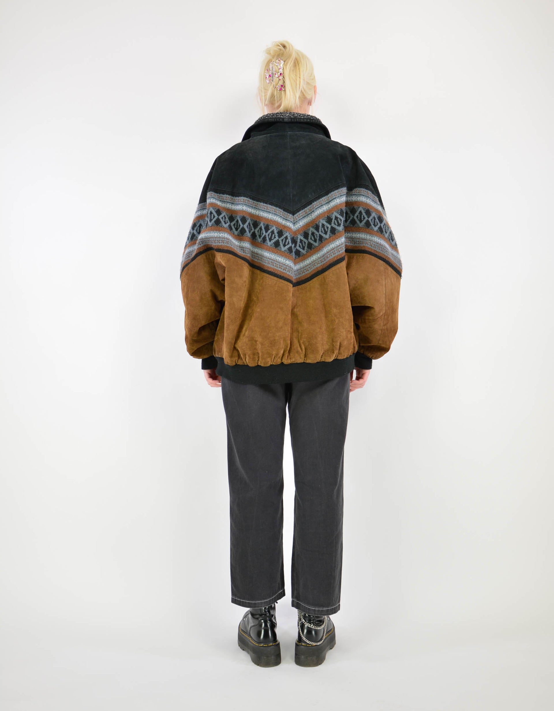 Aztec leather jacket - PICKNWEIGHT - VINTAGE KILO STORE