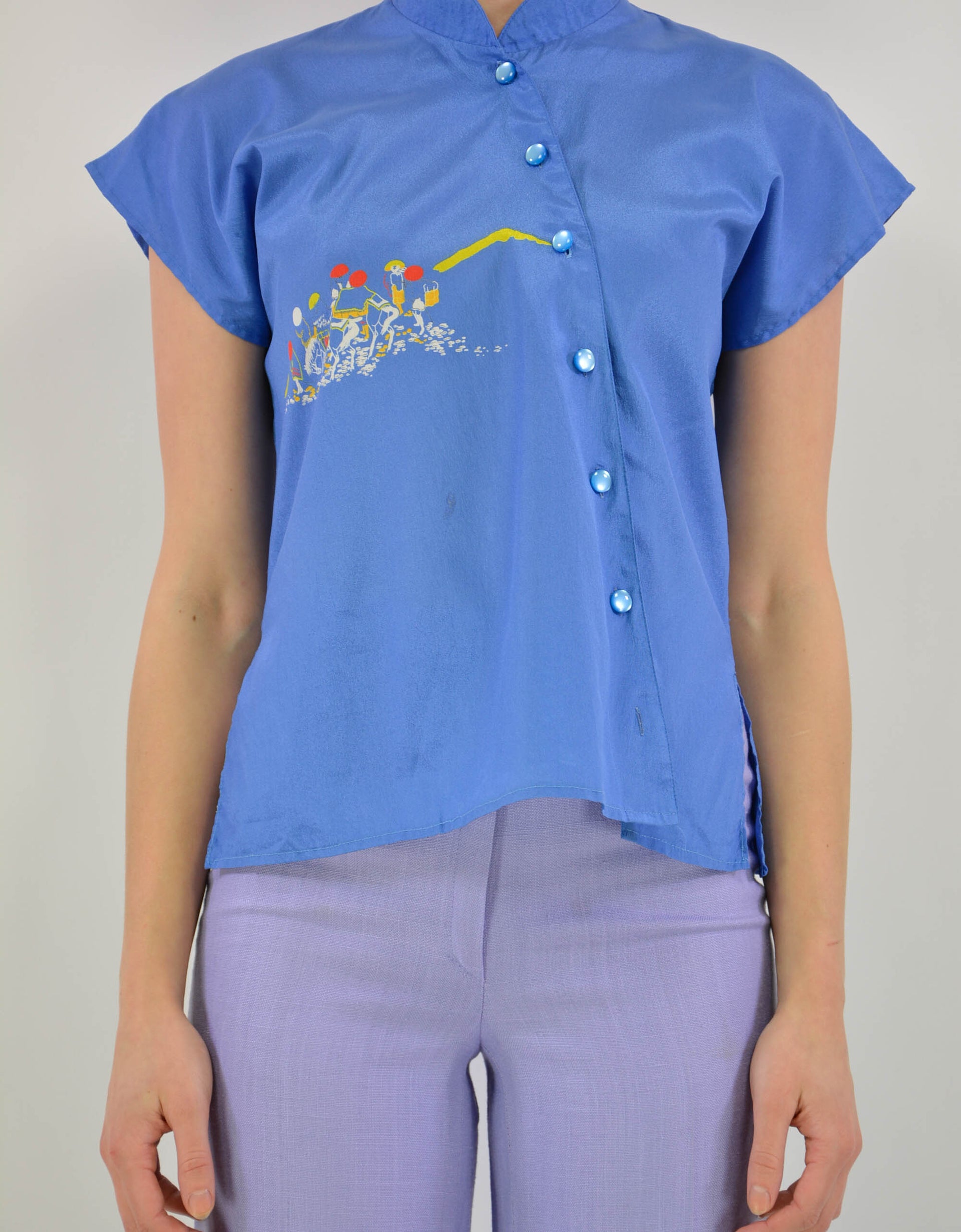 70s print blouse - PICKNWEIGHT - VINTAGE KILO STORE