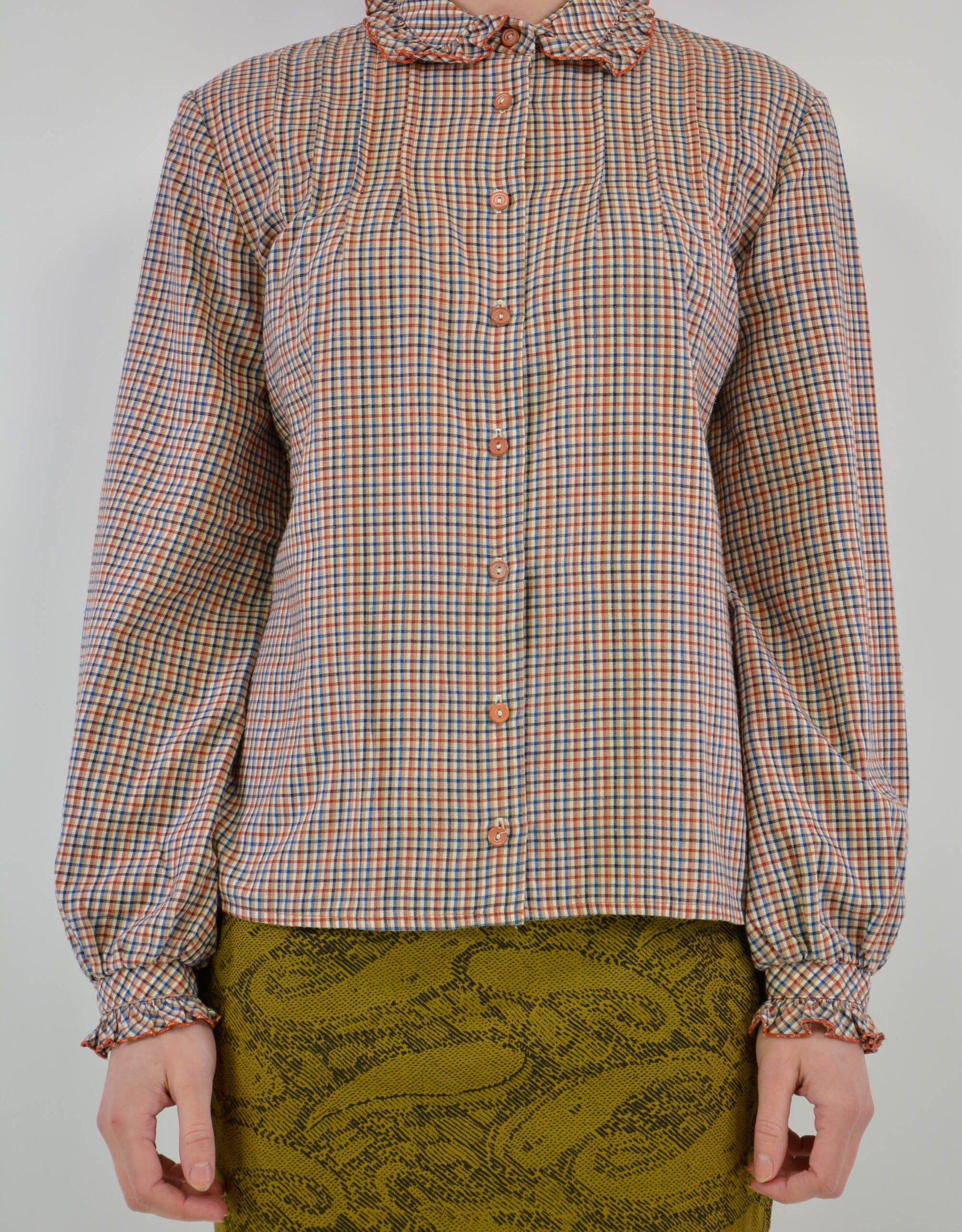 70s check blouse - PICKNWEIGHT - VINTAGE KILO STORE