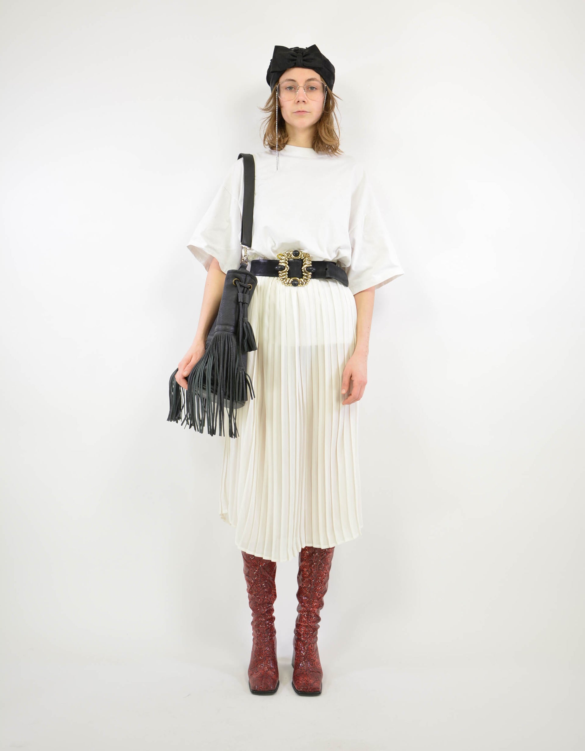 White pleat skirt - PICKNWEIGHT - VINTAGE KILO STORE