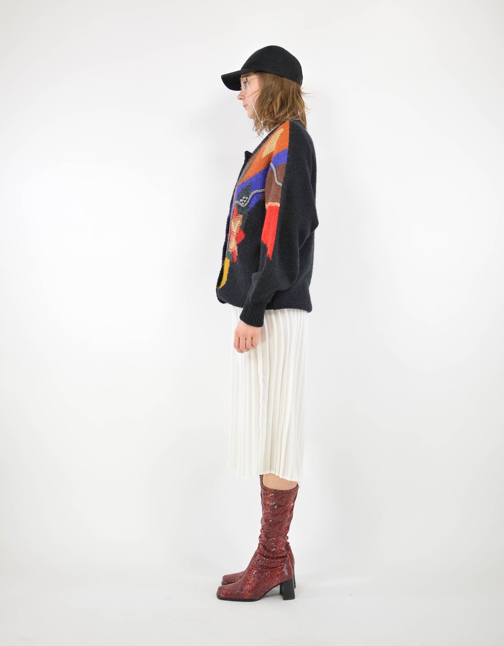 80s flower cardigan - PICKNWEIGHT - VINTAGE KILO STORE