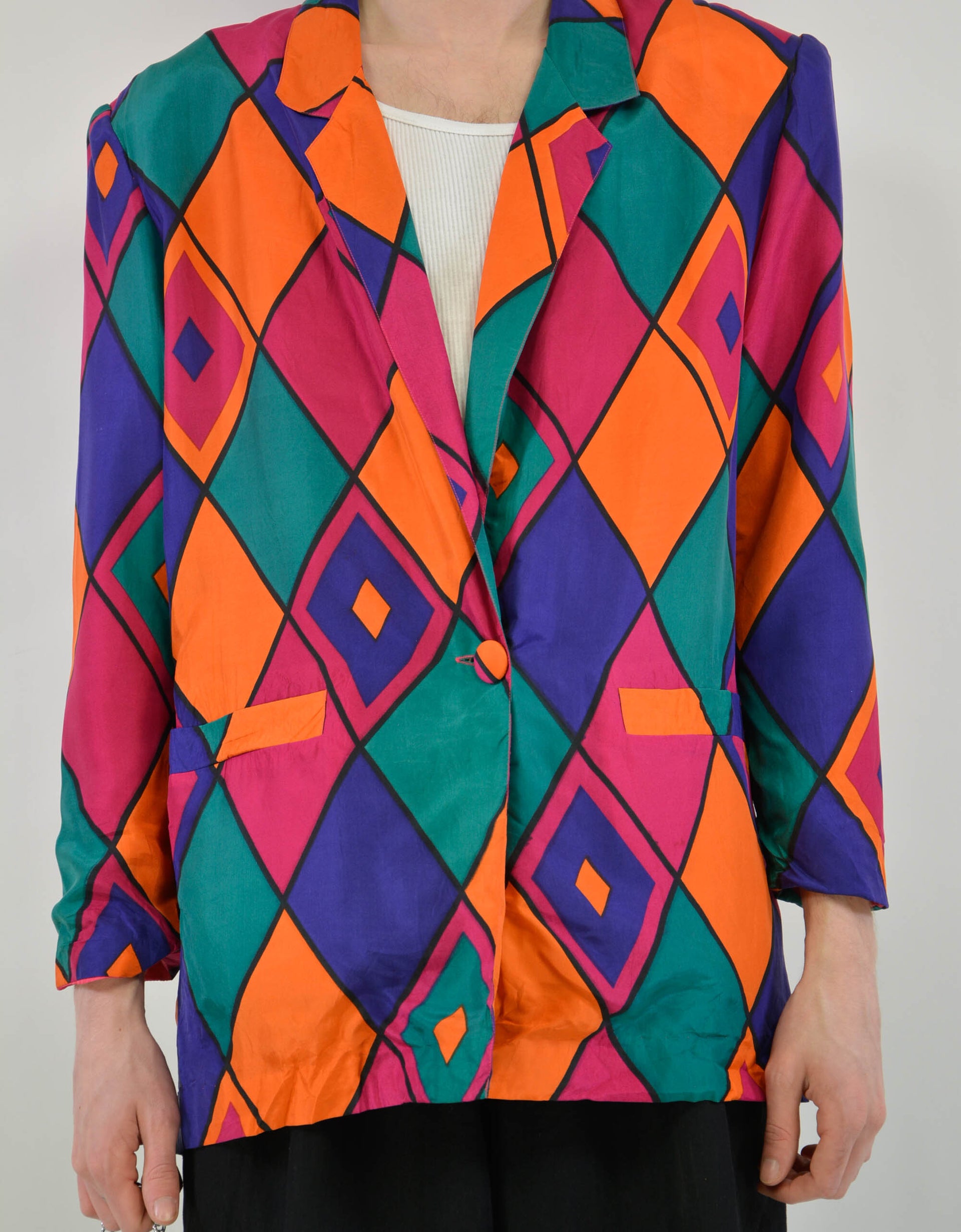 80s SILK blazer - PICKNWEIGHT - VINTAGE KILO STORE