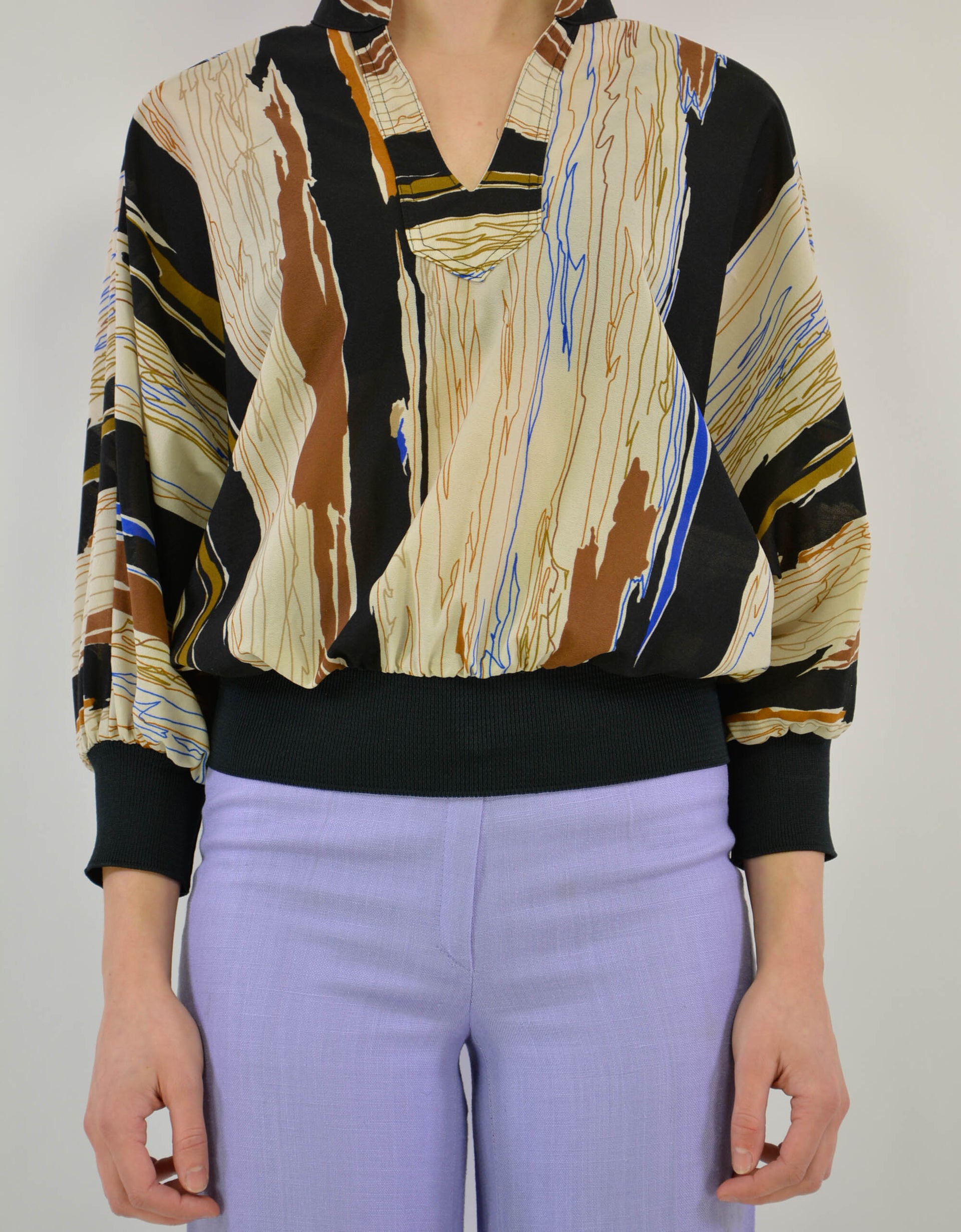 70s print blouse - PICKNWEIGHT - VINTAGE KILO STORE