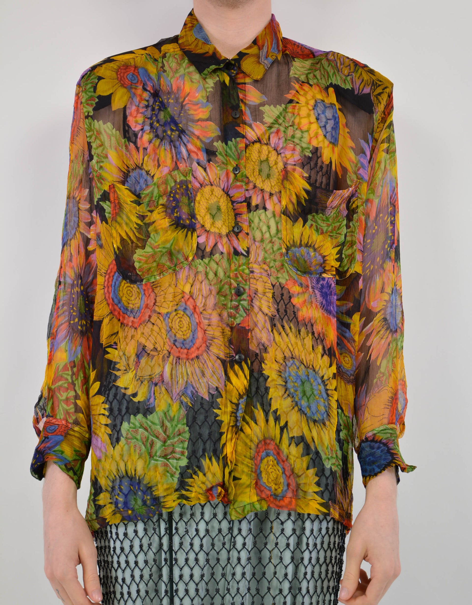 Sunflower print blouse - PICKNWEIGHT - VINTAGE KILO STORE