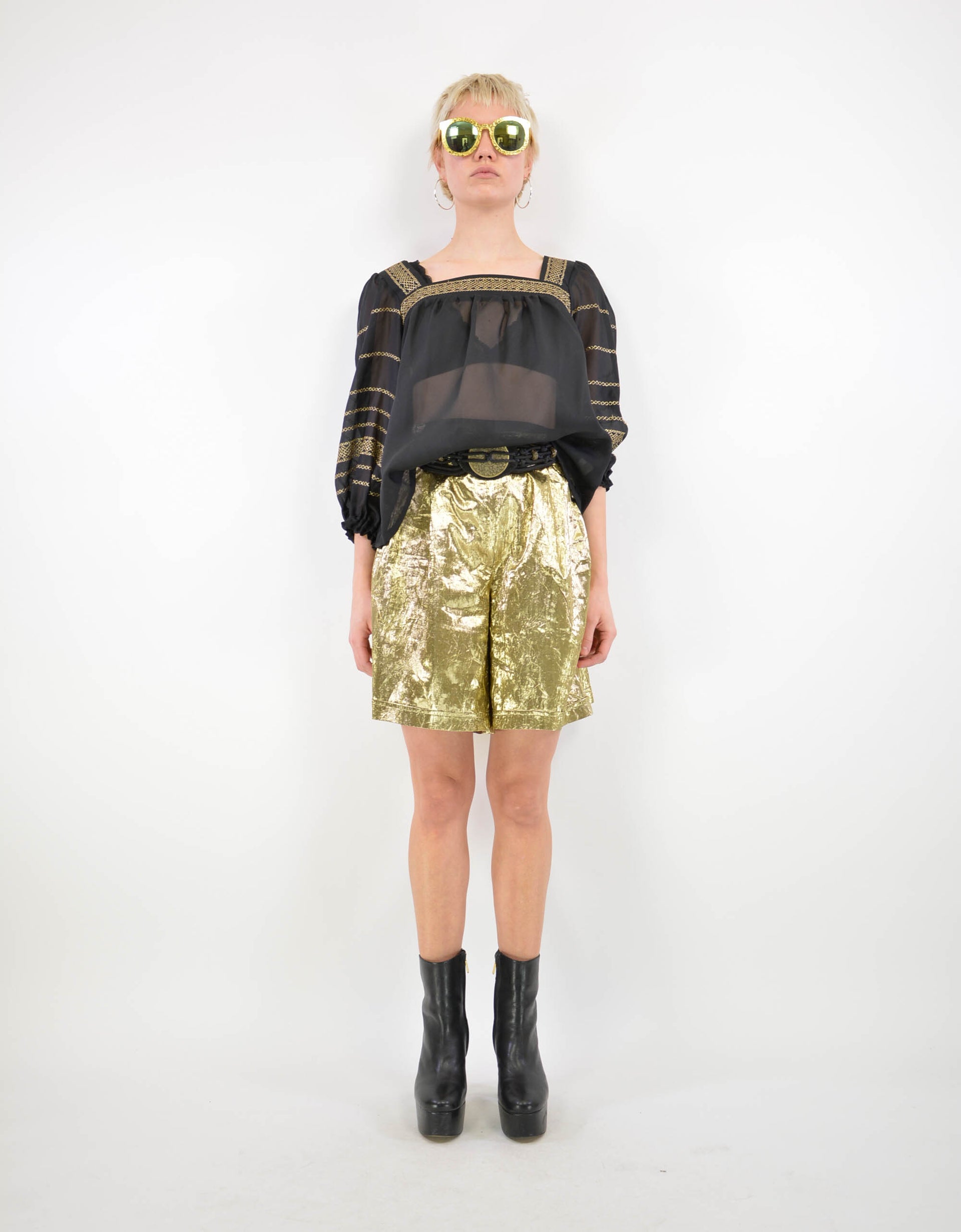 Golden lurex short - PICKNWEIGHT - VINTAGE KILO STORE