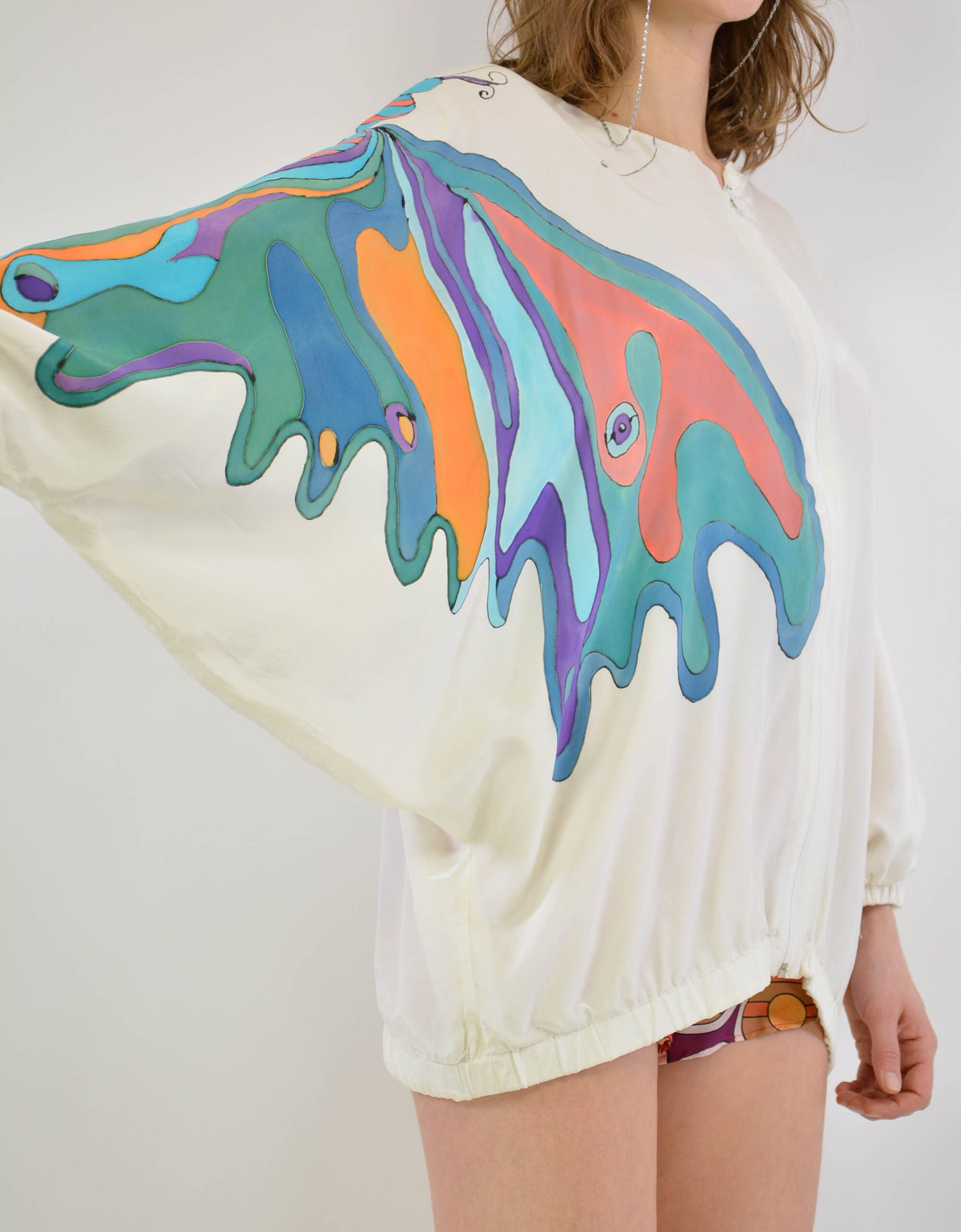 White 80s print jacket - PICKNWEIGHT - VINTAGE KILO STORE