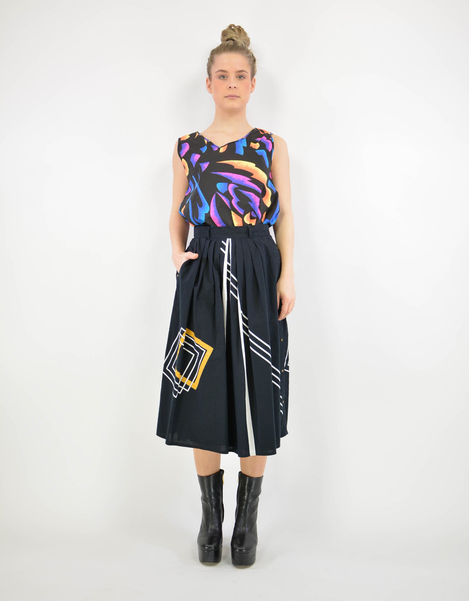 80s print top - PICKNWEIGHT - VINTAGE KILO STORE