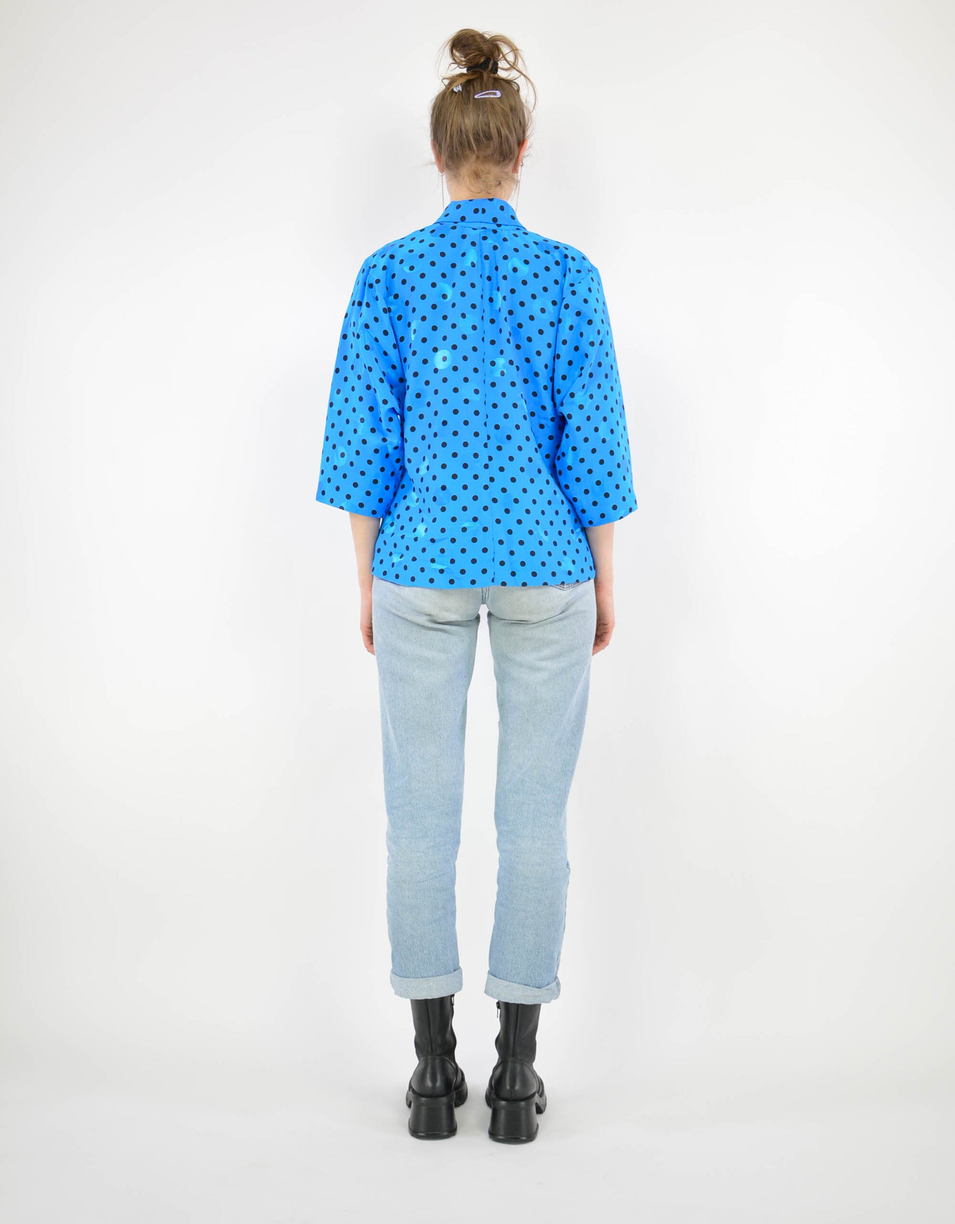 Blue dotted blouse - PICKNWEIGHT - VINTAGE KILO STORE